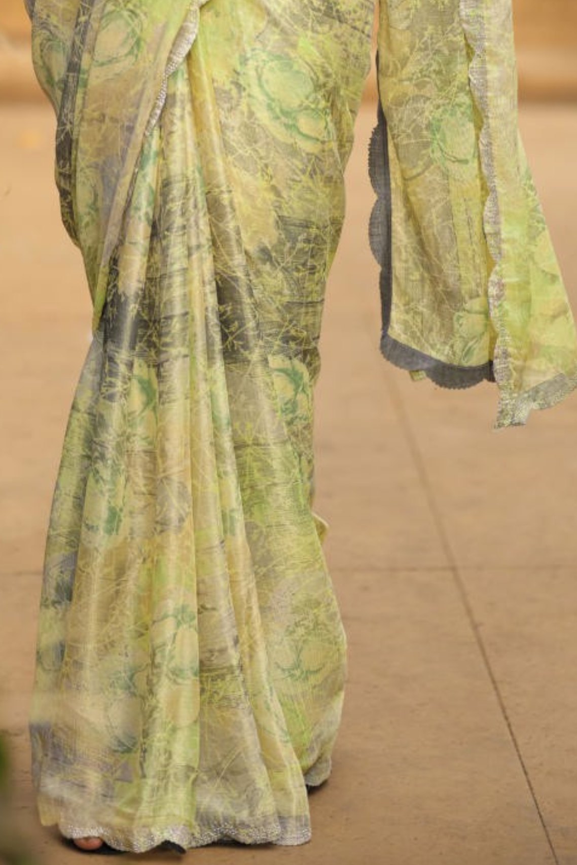 Buy MySilkLove Pavlova Green Barasso Printed Saree Online