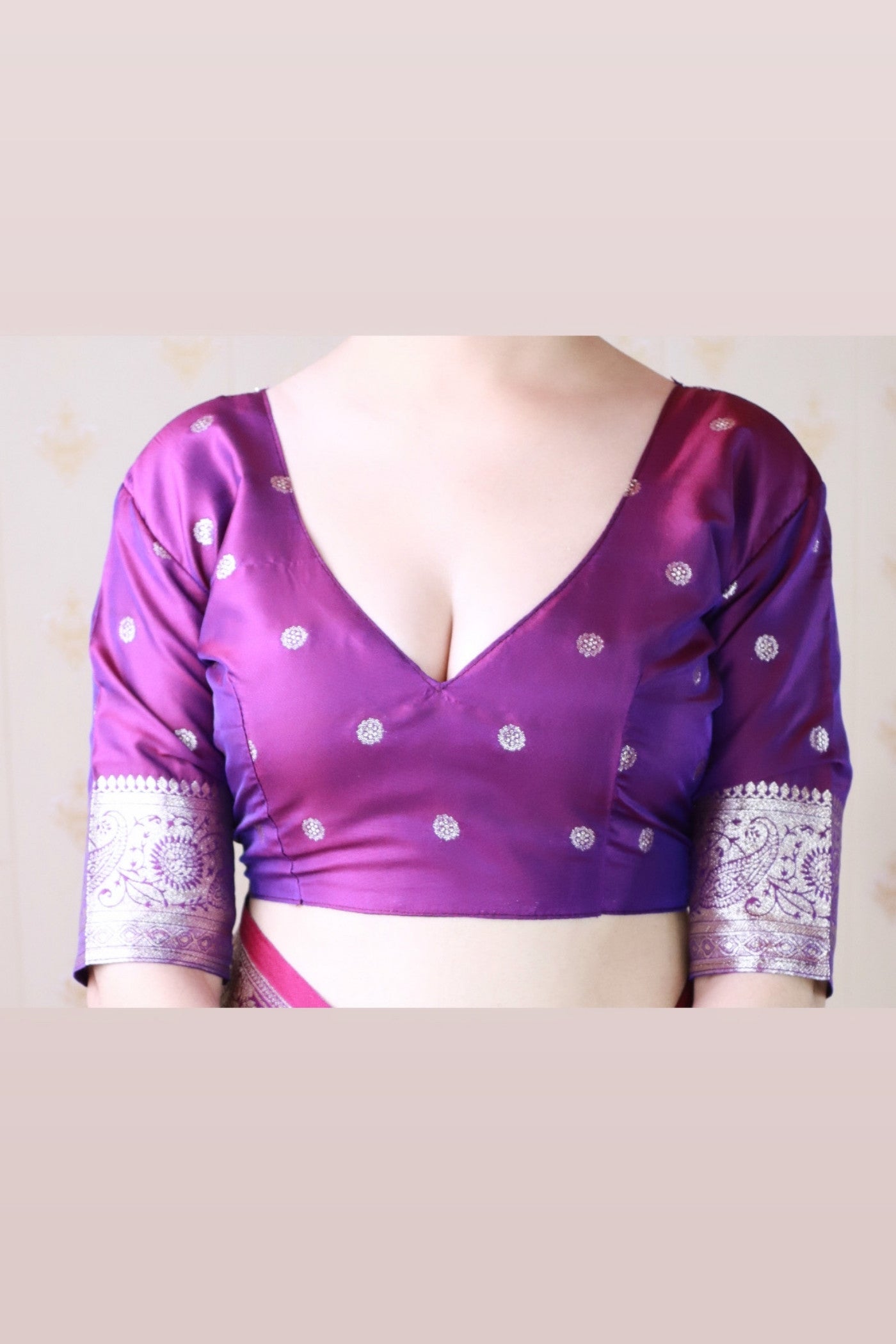 Buy MySilkLove Grape Purple Banarasi Handloom Saree Online