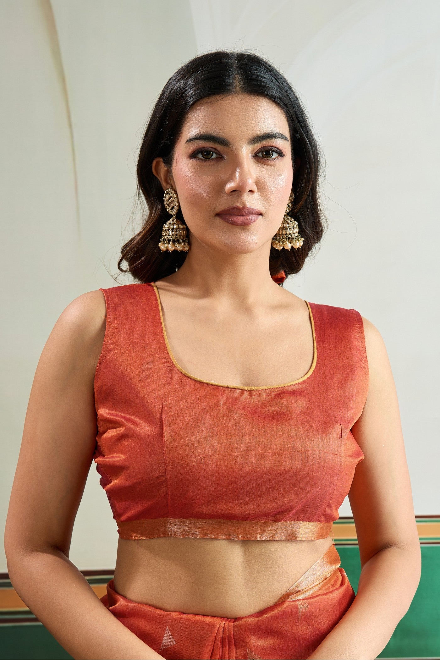 Buy MySilkLove Caramel Orange Tussar Handloom Silk Saree Online