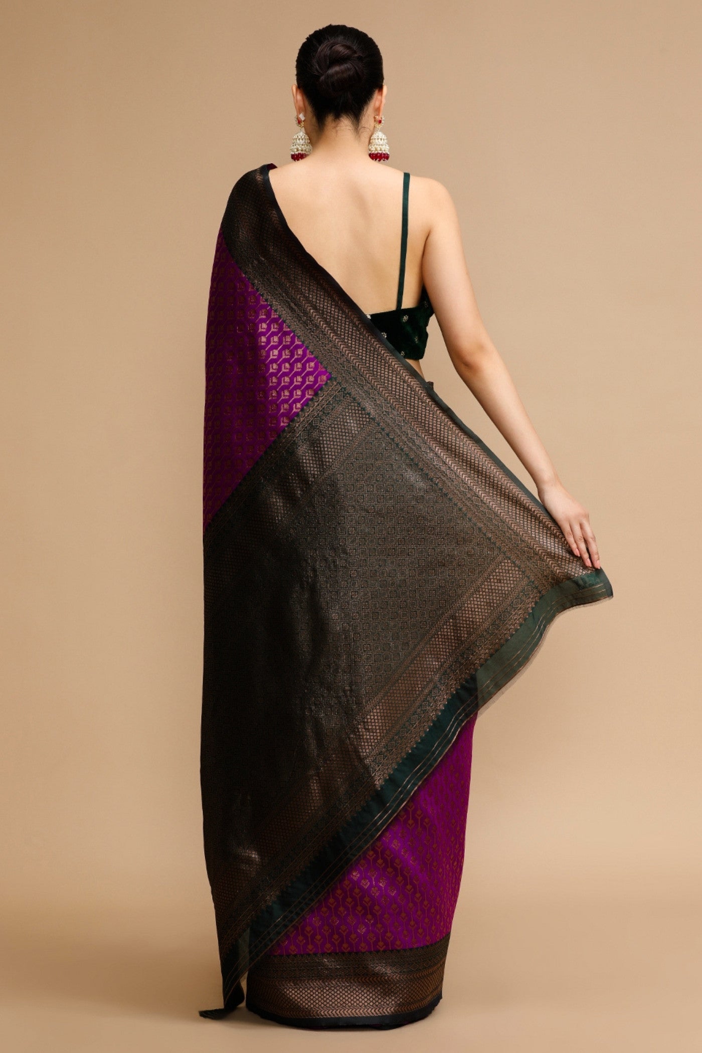 Buy MySilkLove Orchid Purple Woven Jacquard Lichi Silk Saree Online