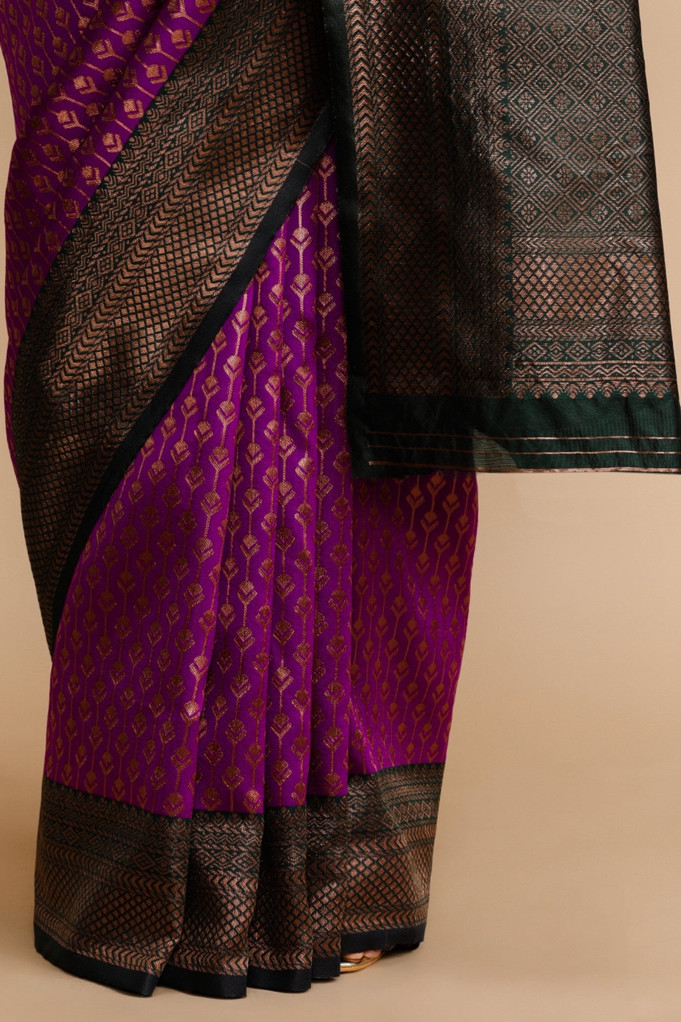 Buy MySilkLove Orchid Purple Woven Jacquard Lichi Silk Saree Online