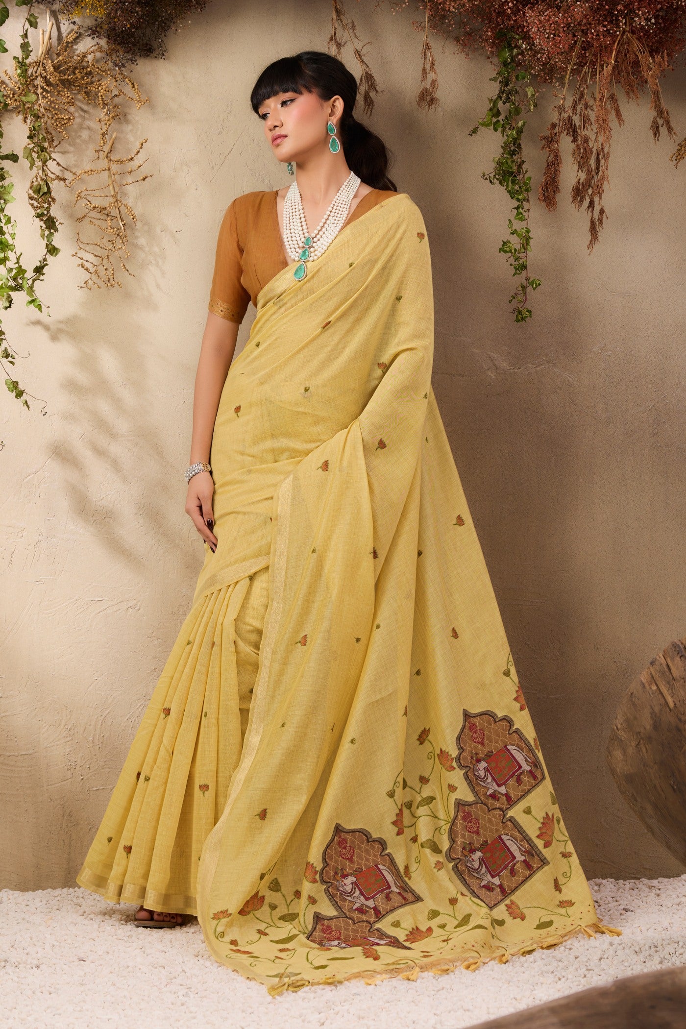 Buy MySilkLove Imperial Yellow Handloom Cotton Saree Online