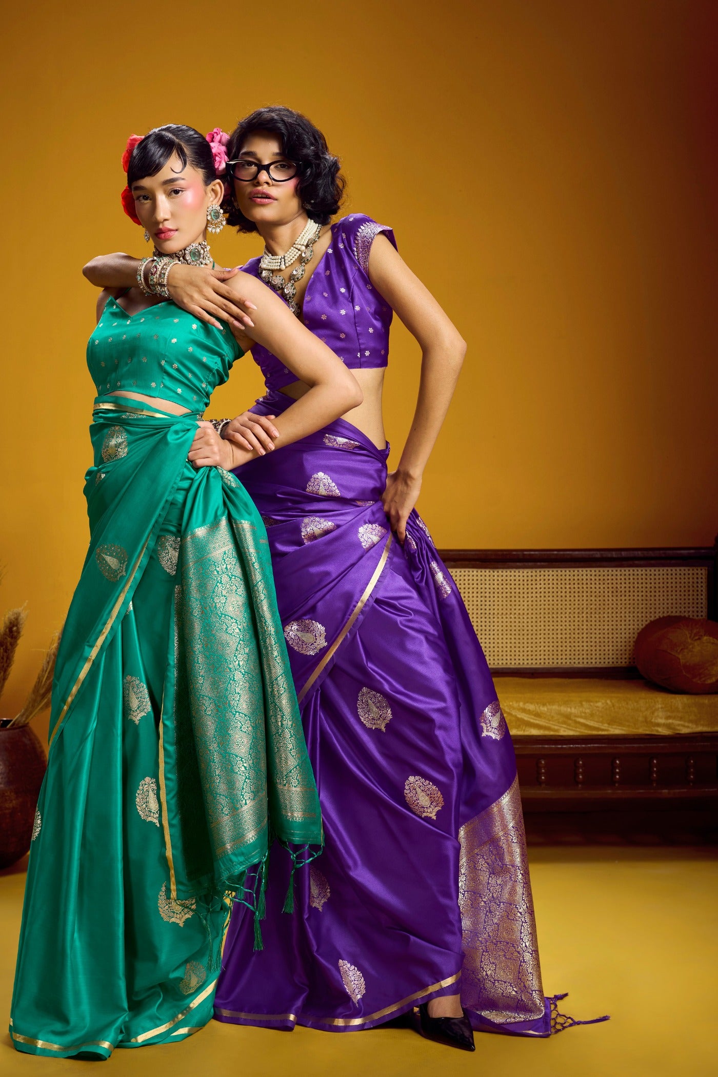 Buy MySilkLove Peacock Blue Handloom Satin Silk Saree Online
