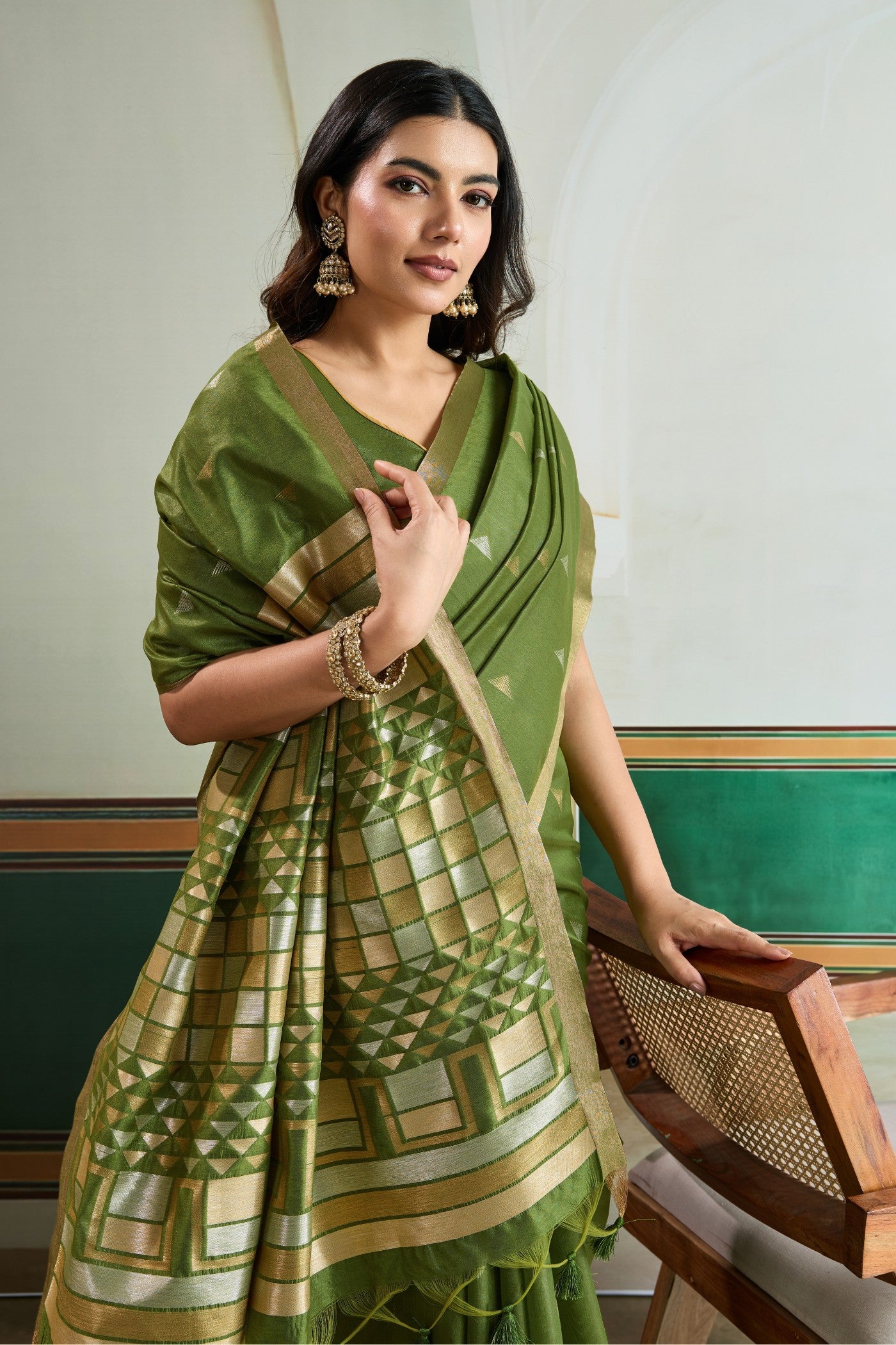 Buy MySilkLove Honeydew Green Tussar Handloom Silk Saree Online