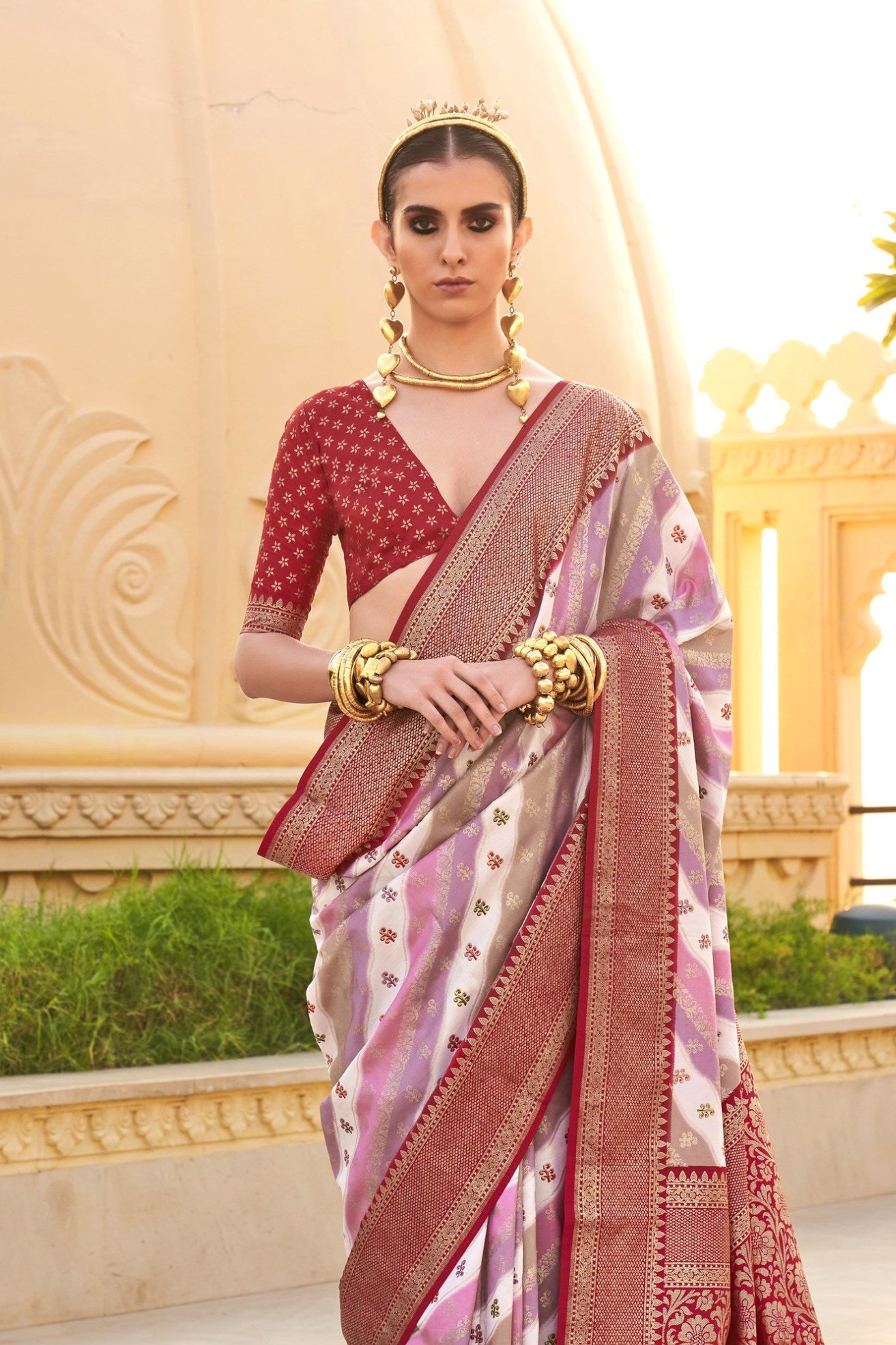 Buy MySilkLove Oriental Pink Woven Patola Printed Silk Saree Online