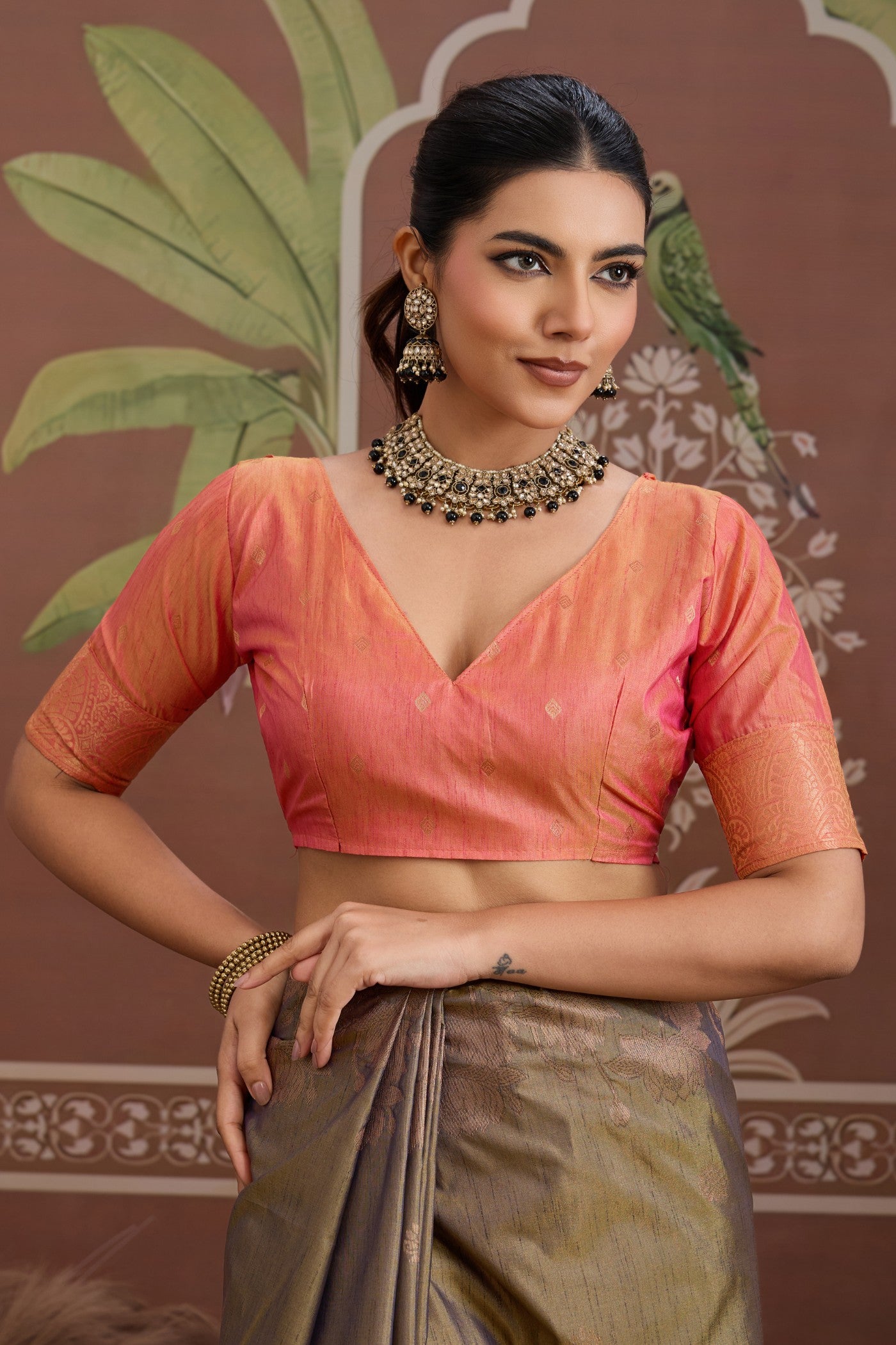 Buy MySilkLove Sea Green Banarasi Handloom Tussar Saree Online