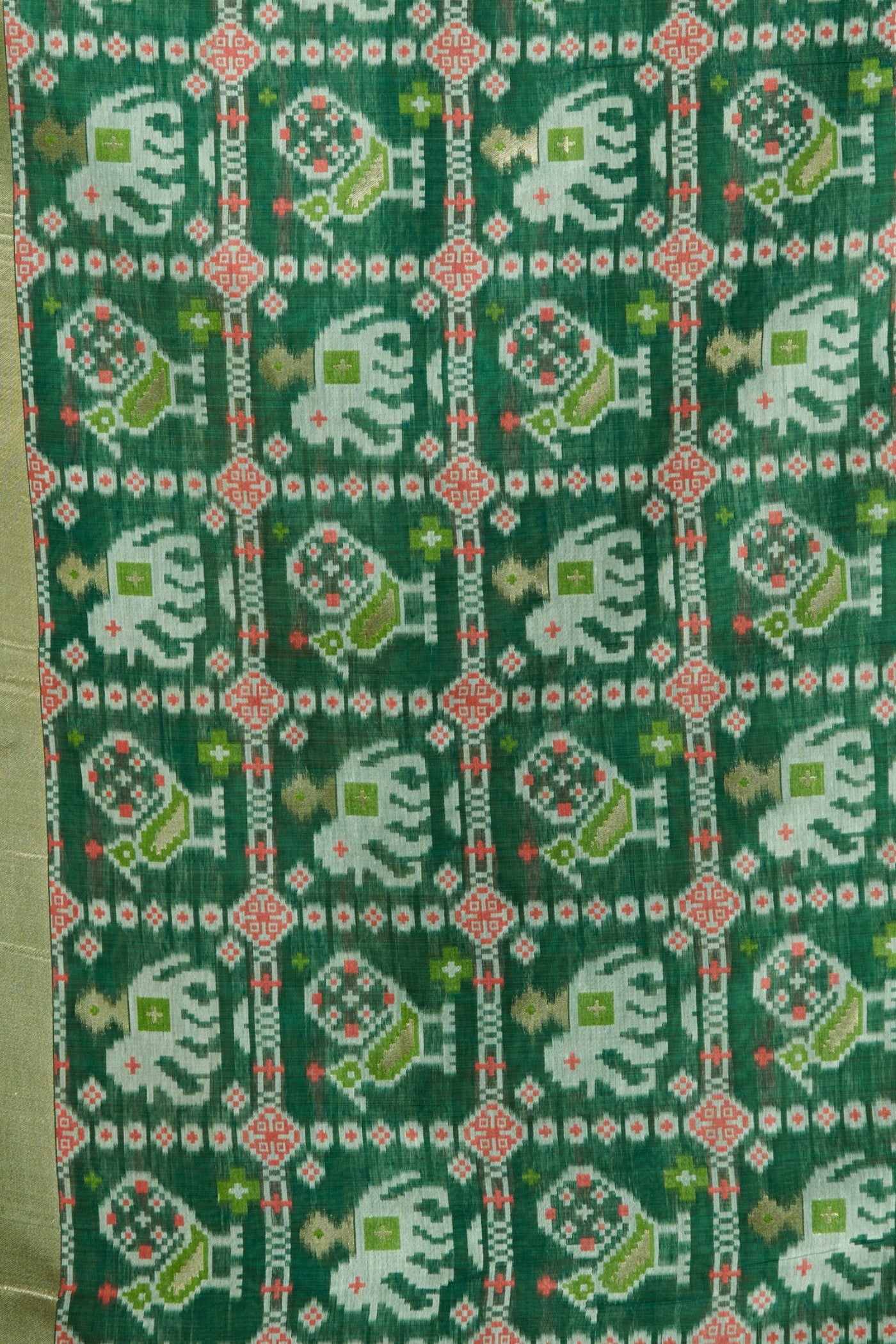 Buy MySilkLove Emerald Green Patola Pallu Zari Woven Saree Online