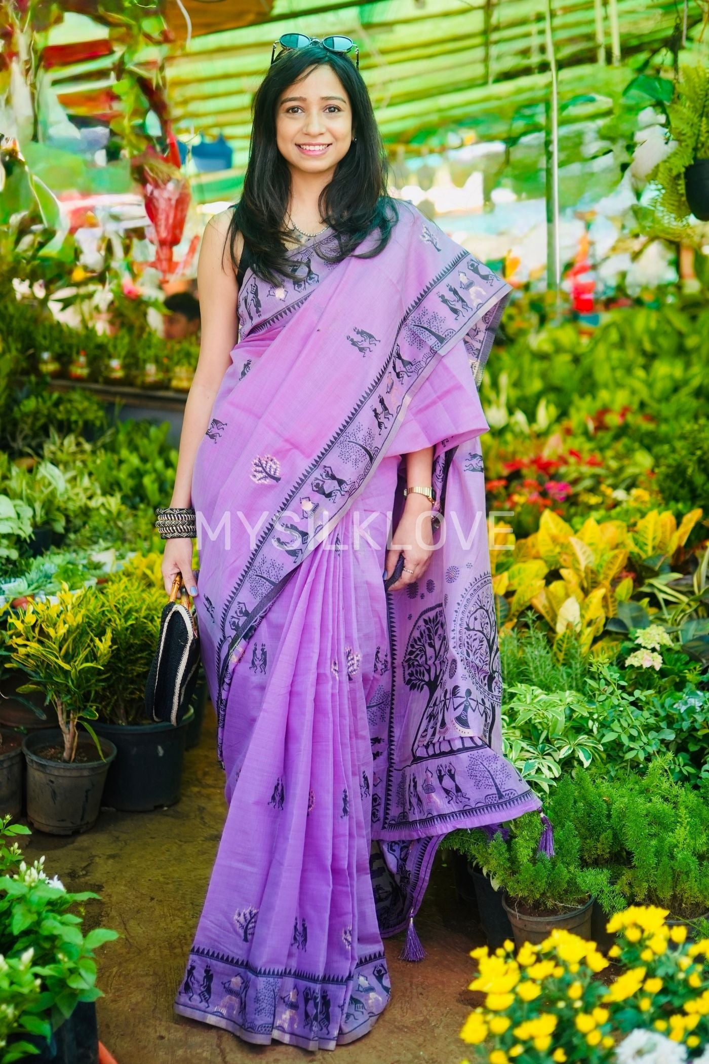 Buy MySilkLove Liseran Purple Woven Modal Cotton Saree Online