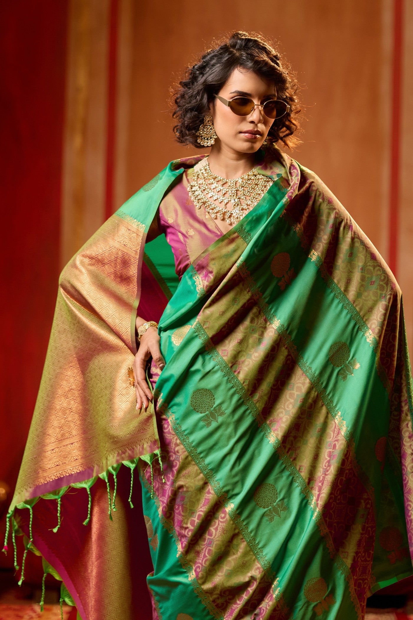 MySilkLove Summer Green Banarasi Handloom Patola Saree