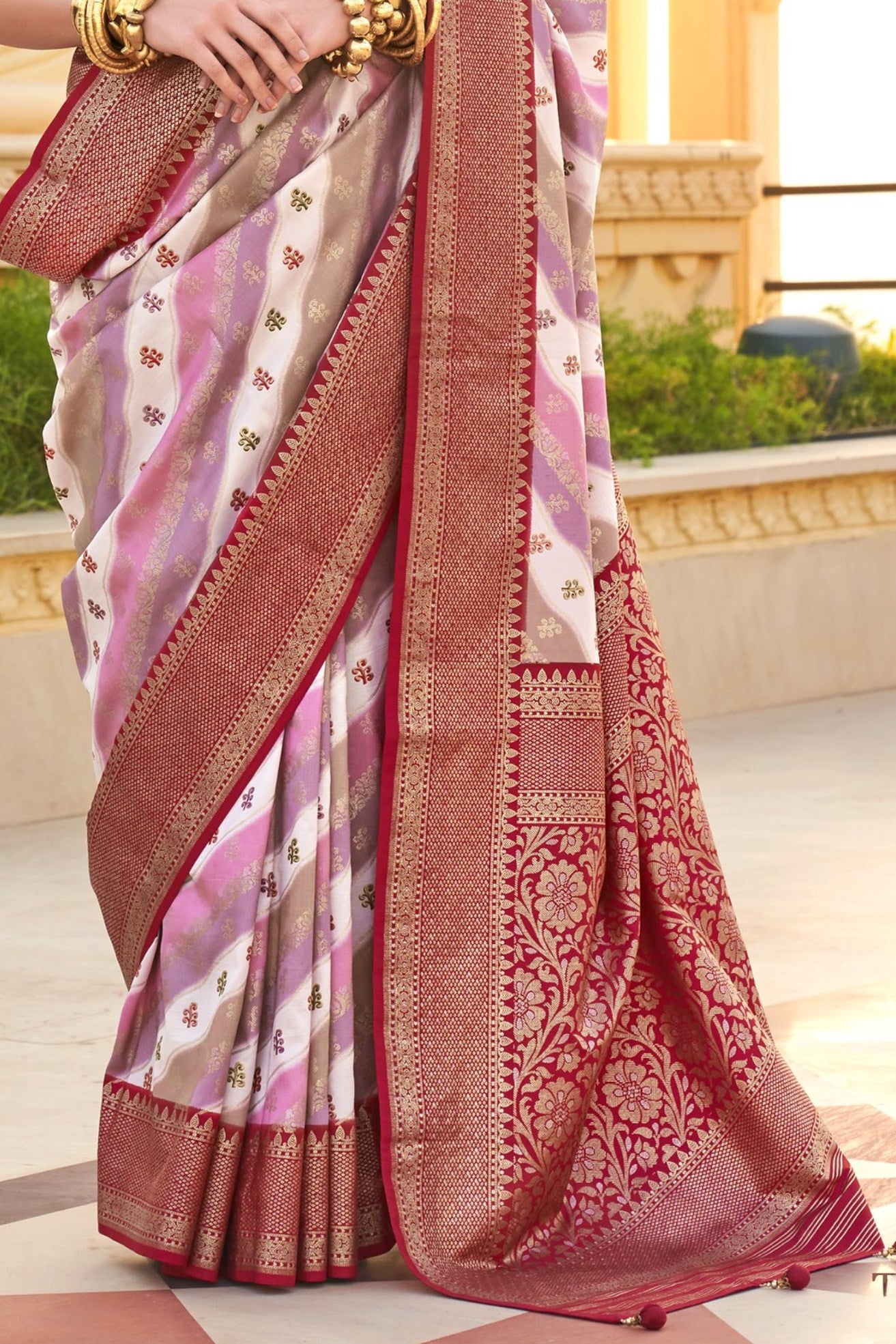 Buy MySilkLove Oriental Pink Woven Patola Printed Silk Saree Online