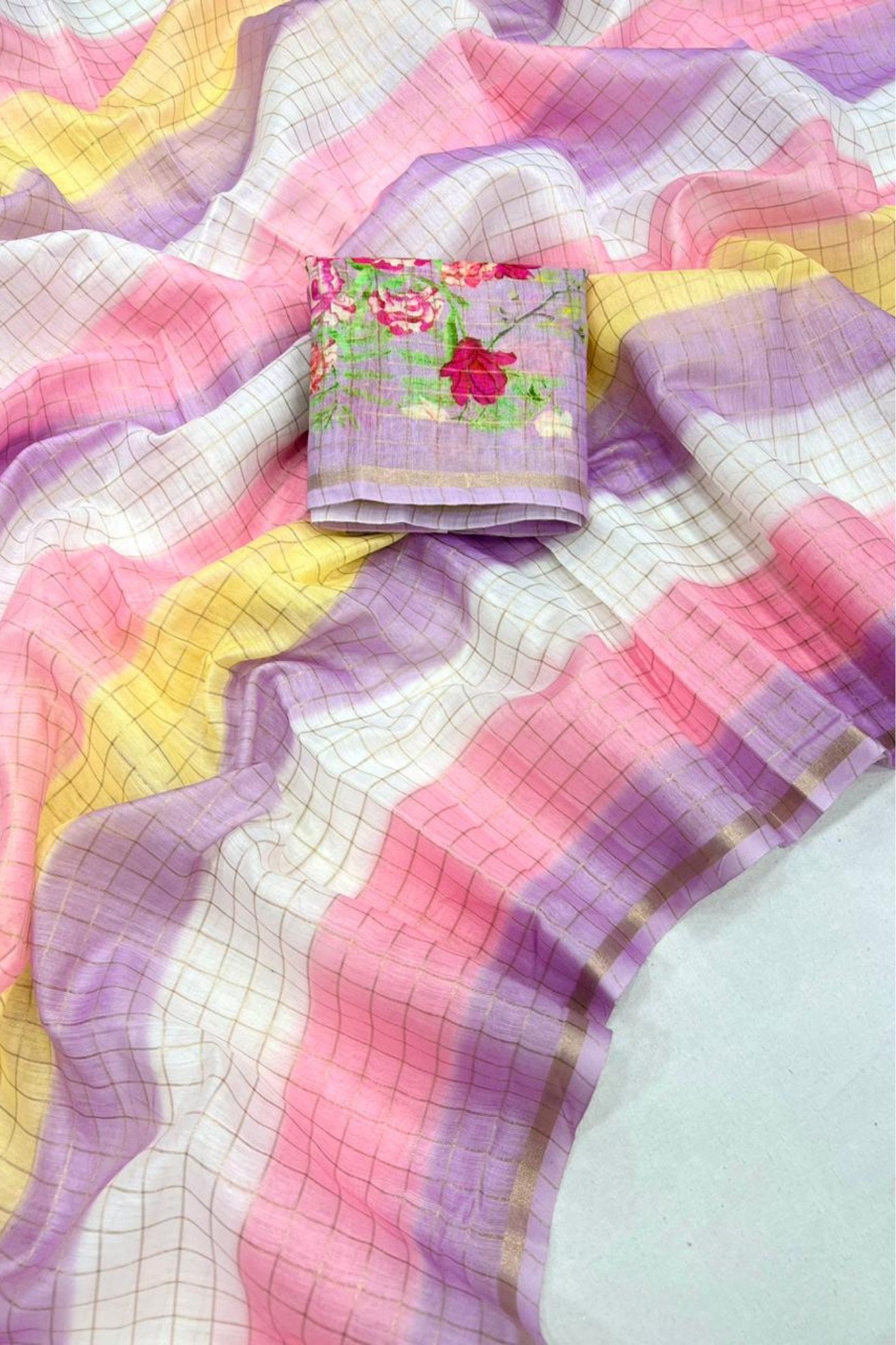 Buy MySilkLove Soap Purple Chanderi Linen Saree Online