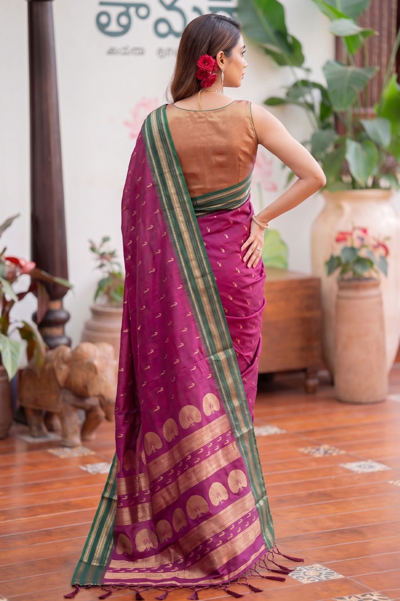 Buy MySilkLove Crocus Purple Banarasi Woven Soft Silk Saree Online