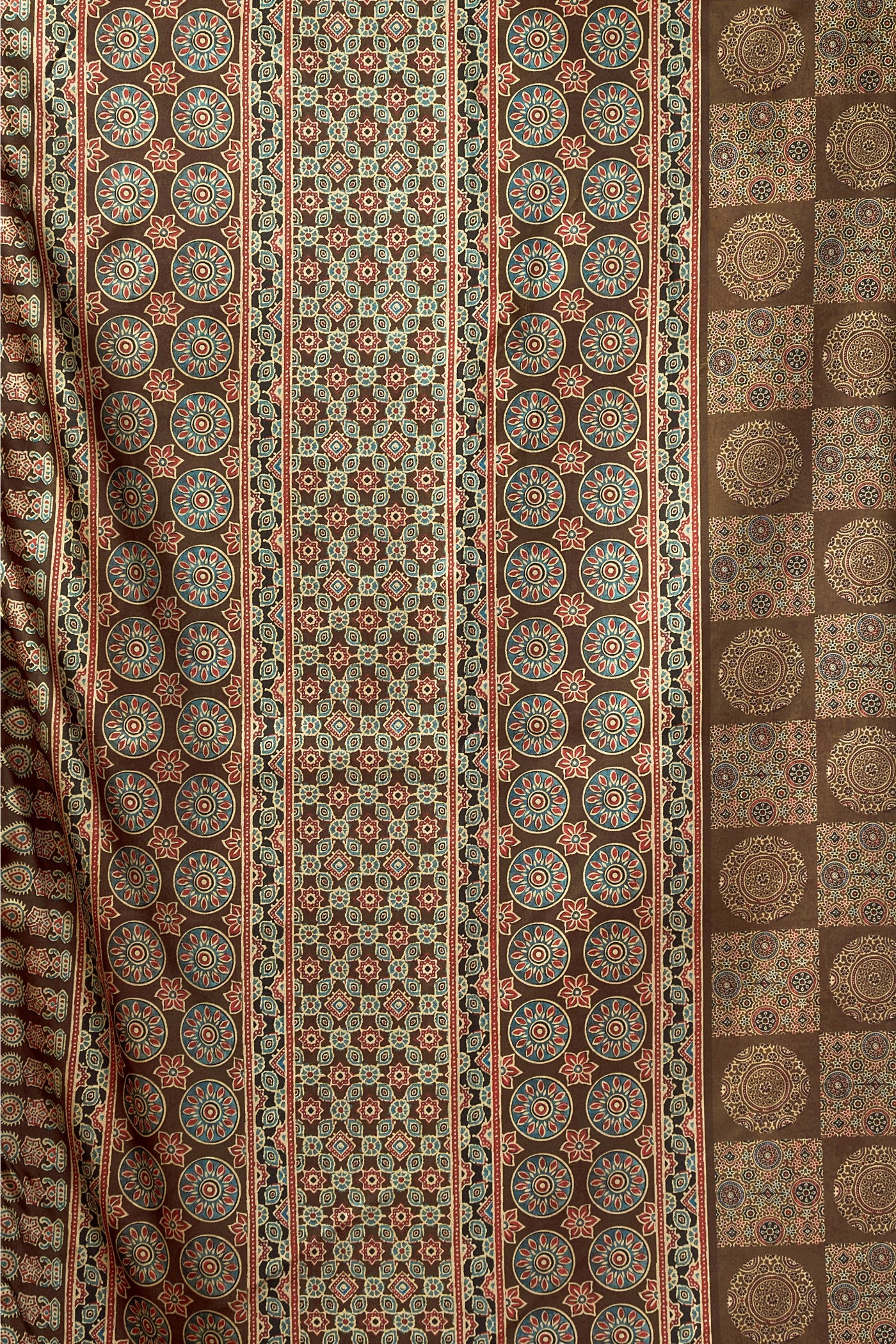 Buy MySilkLove Forest Green Ajrakh Printed Saree Online