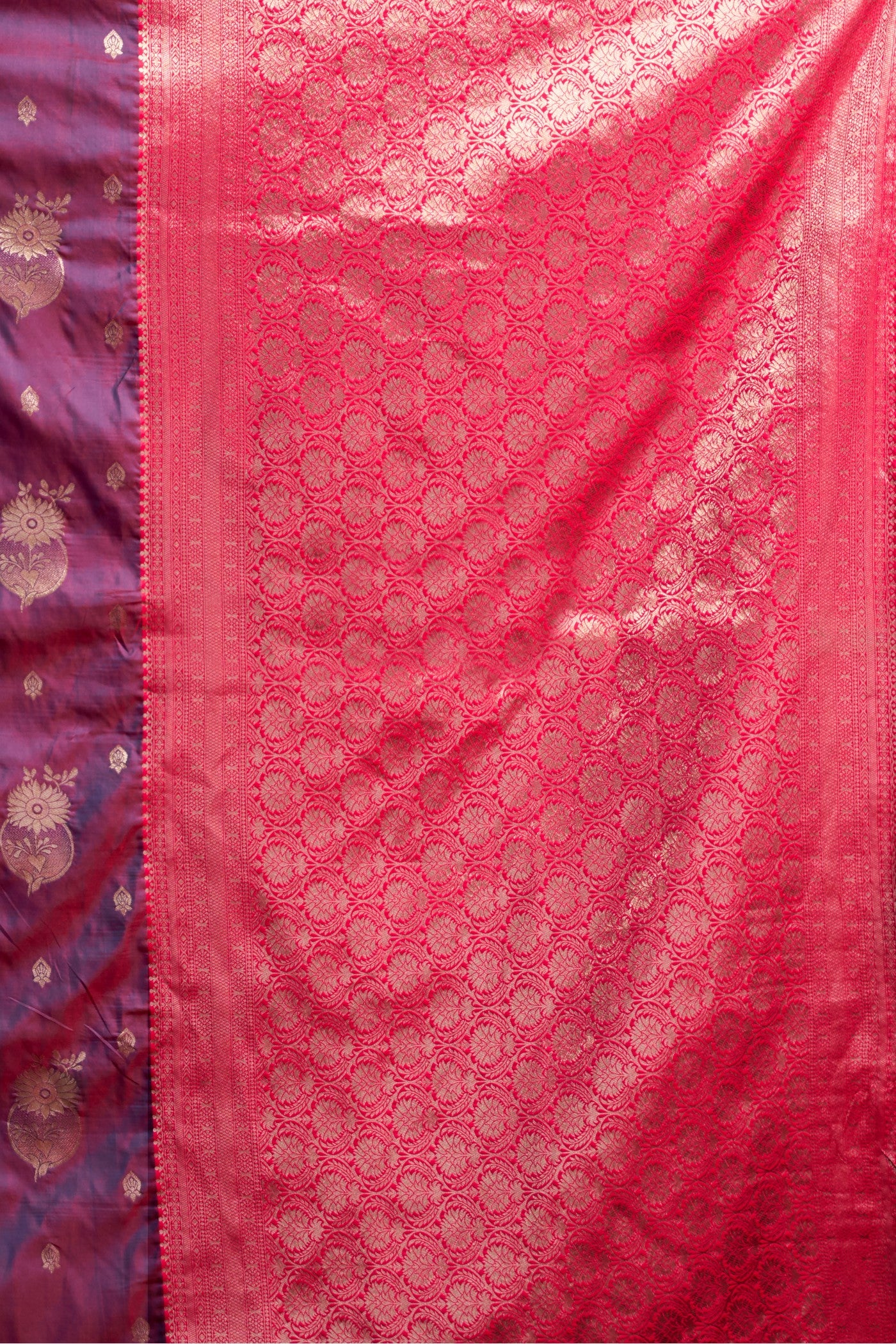 Buy MySilkLove Cobalt Purple Banarasi Handloom Soft Silk Saree Online