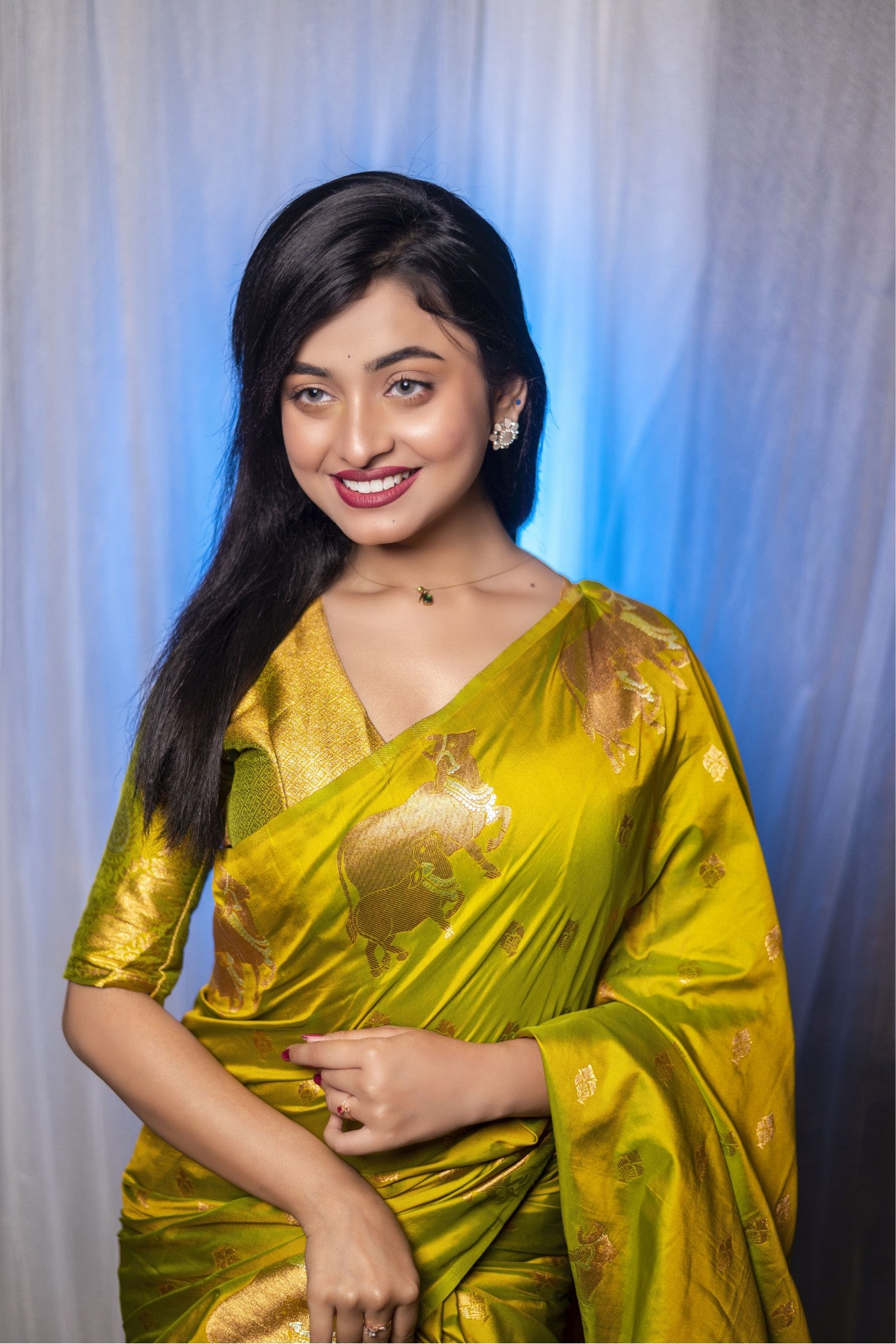 MySilkLove Lawn Green Woven Banarasi Saree