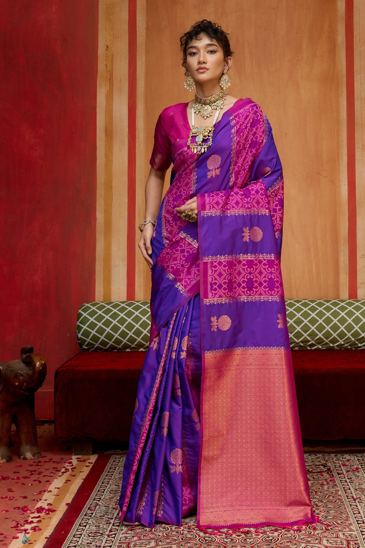 Buy MySilkLove Royal Purple Banarasi Handloom Patola Saree Online