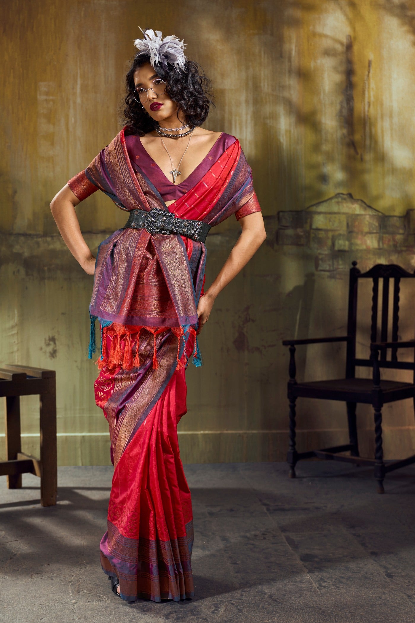 Buy MySilkLove Ruby Red Pochampally Handloom Saree Online