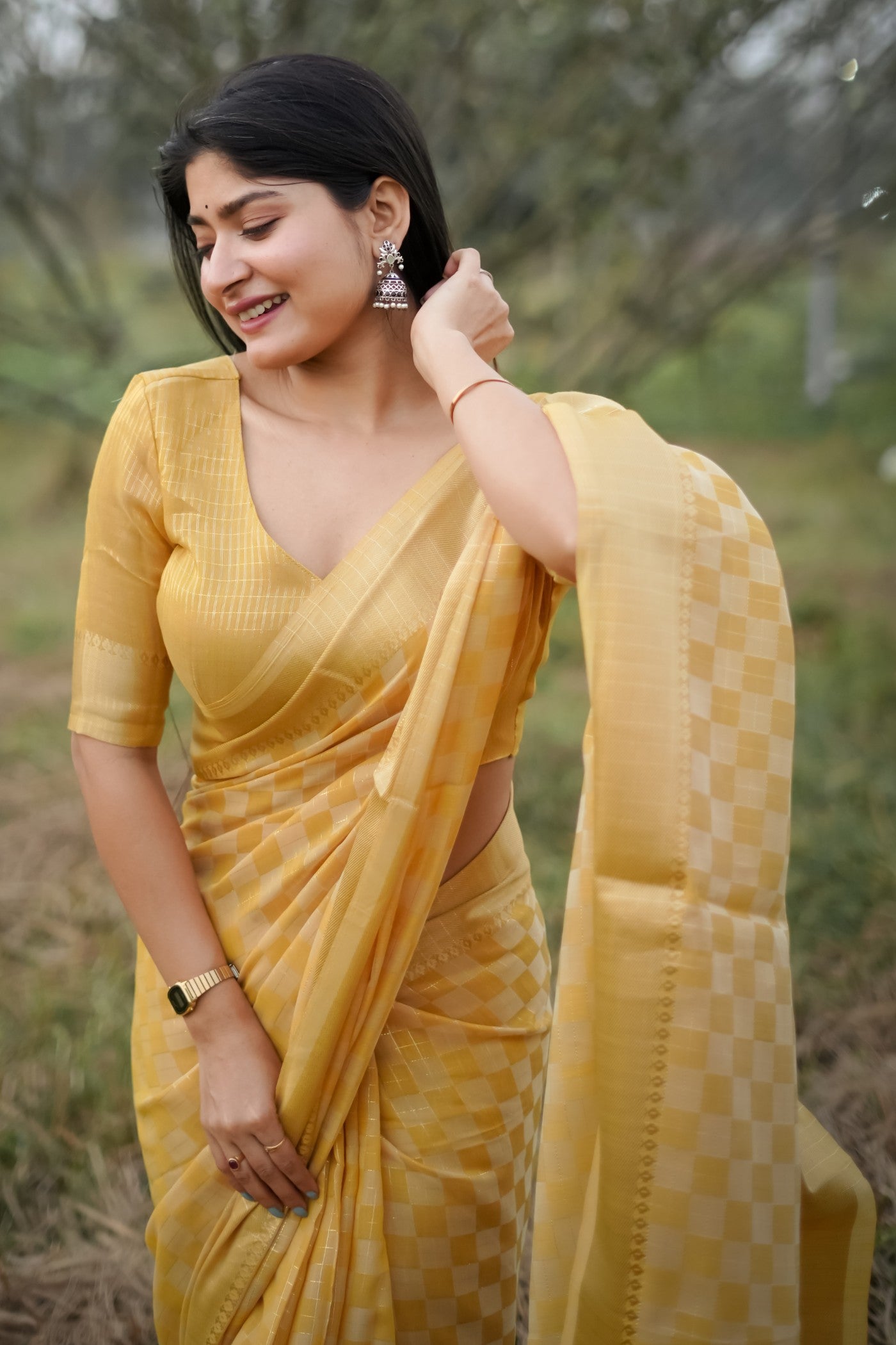 MySilkLove Honey Yellow Banarasi Raw Silk Saree