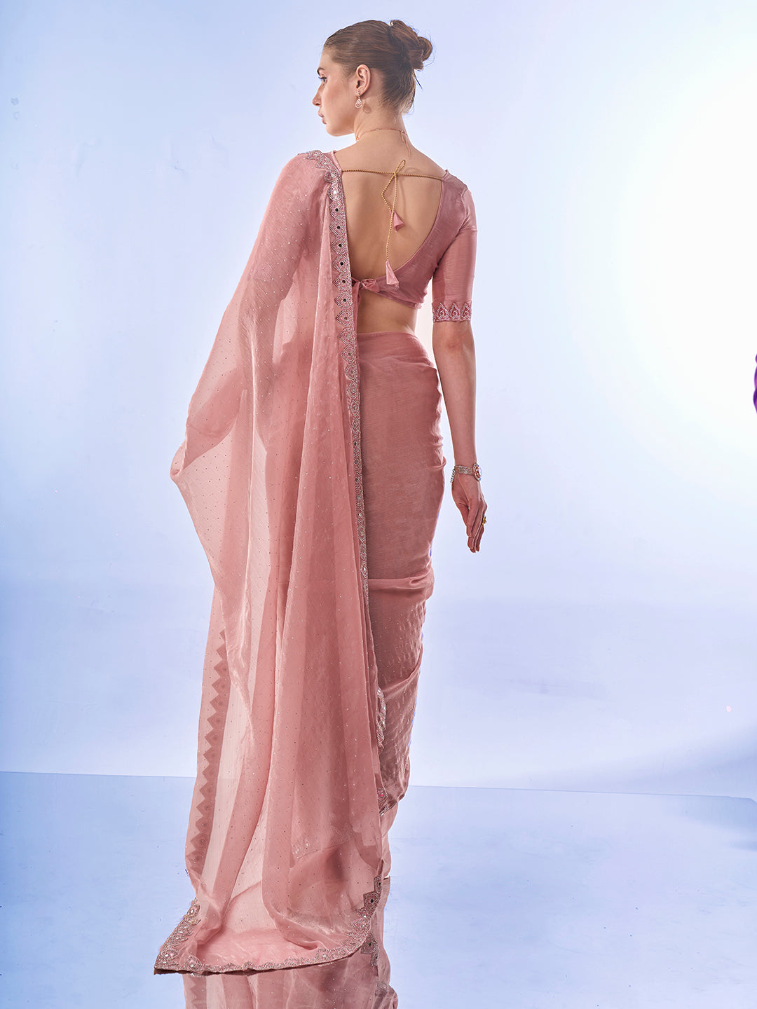 Buy MySilkLove Oriental Pink Designer Partywear Saree Online