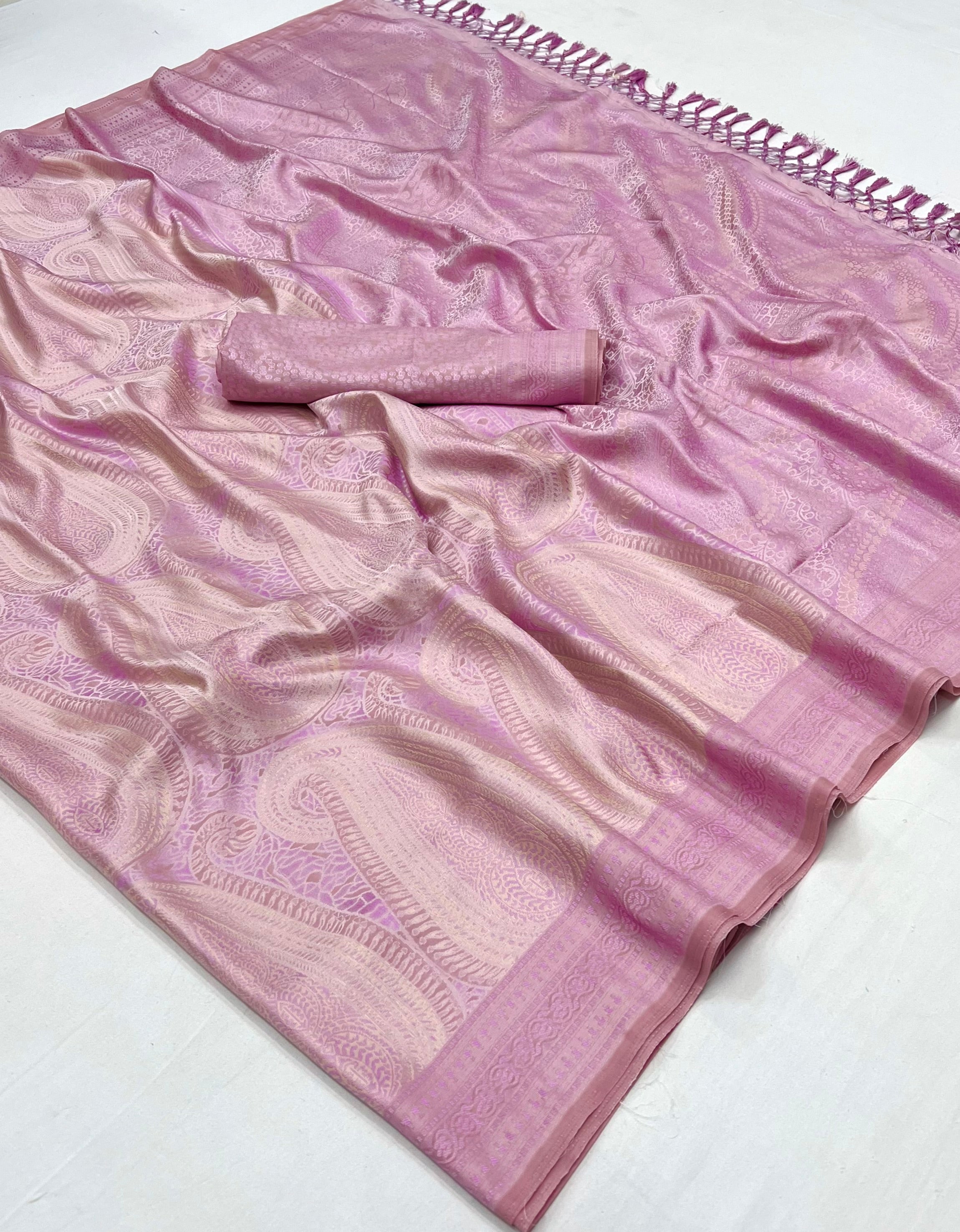 Buy MySilkLove Viola Purple Woven Kanjivaram Satin Silk Saree Online