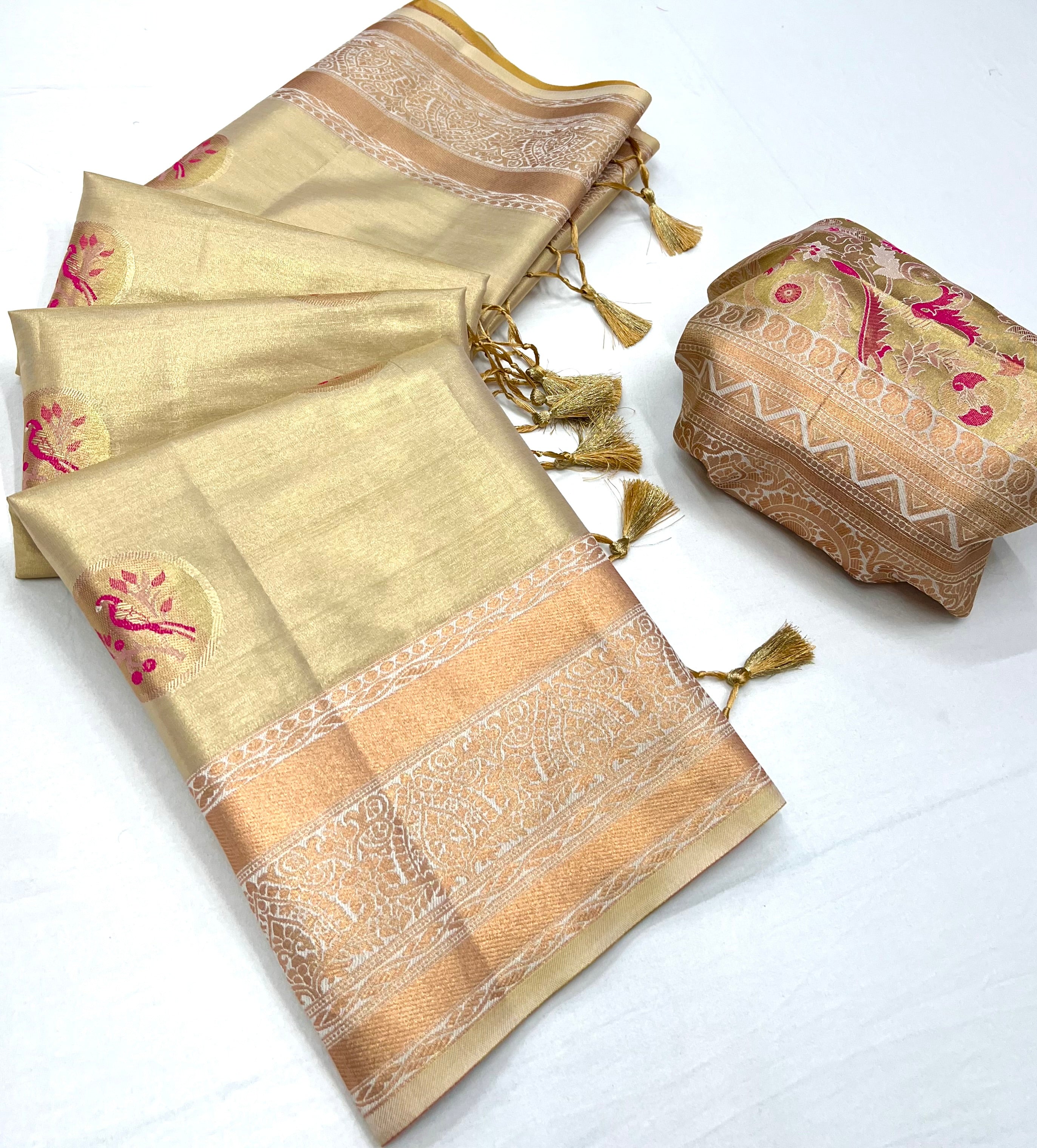 Buy MySilkLove Limed Oak Brown Dual Tone Banarasi Silk Saree Online