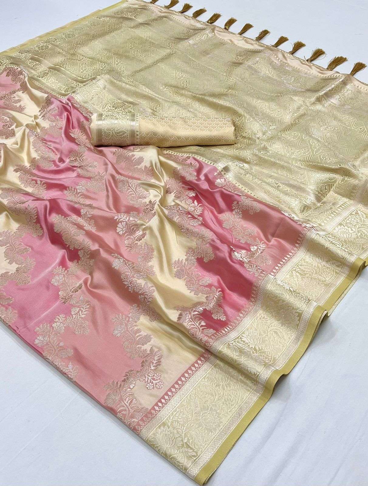 Buy MySilkLove Plum Peach  Banarasi Handloom Rangkat Weaving Saree Online