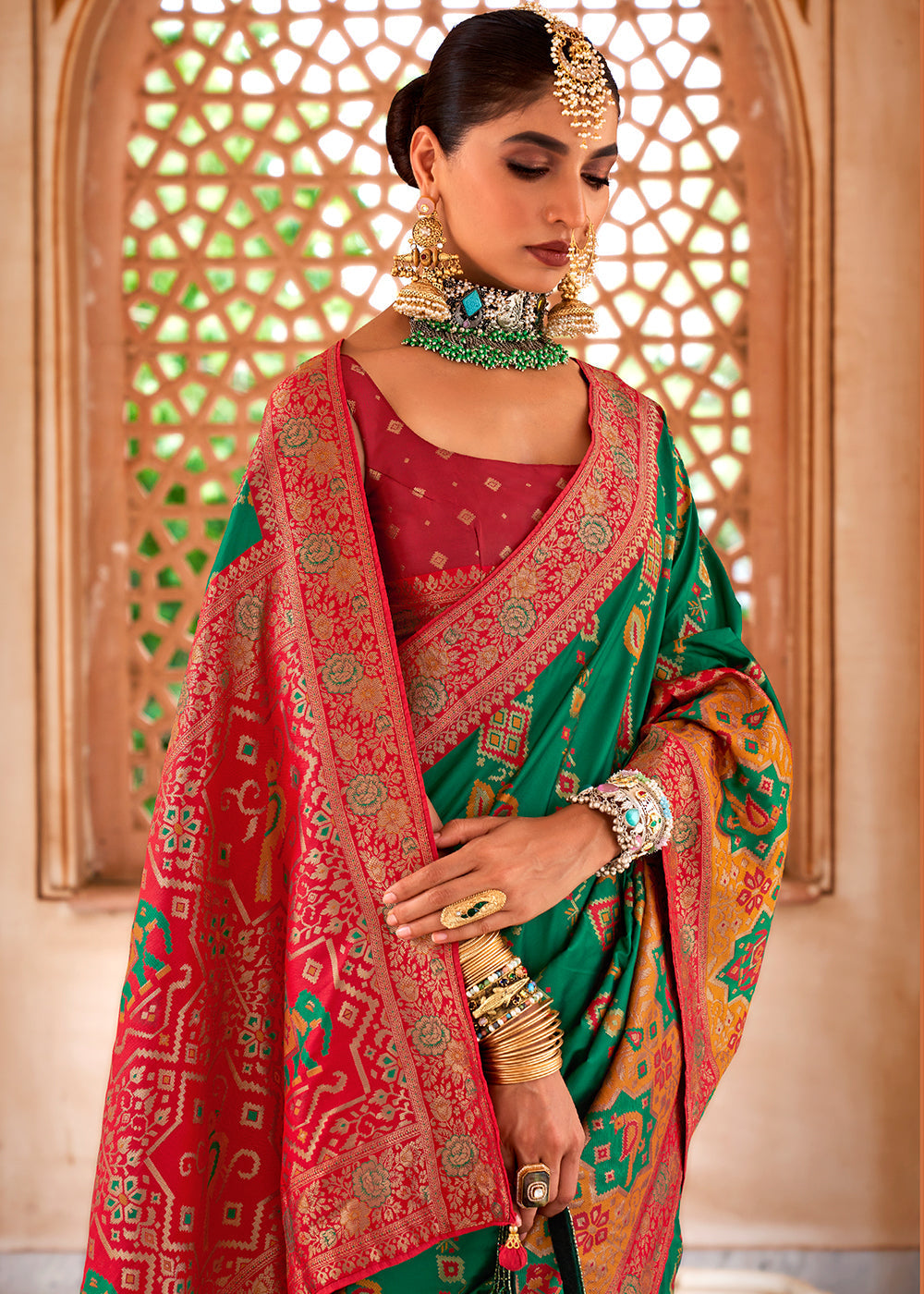 MySilkLove Killarney Green Woven Banarasi Saree