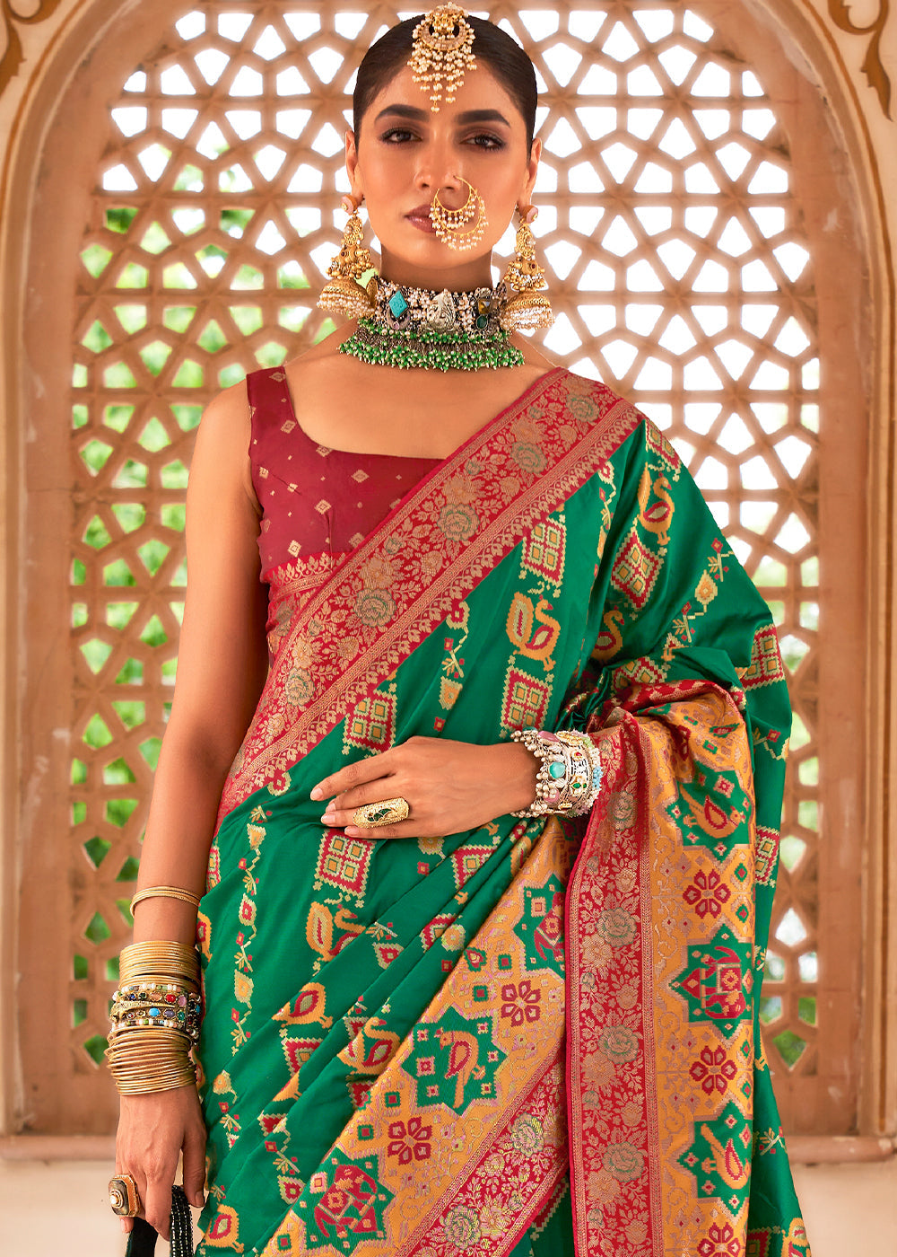 Buy MySilkLove Killarney Green Woven Banarasi Saree Online