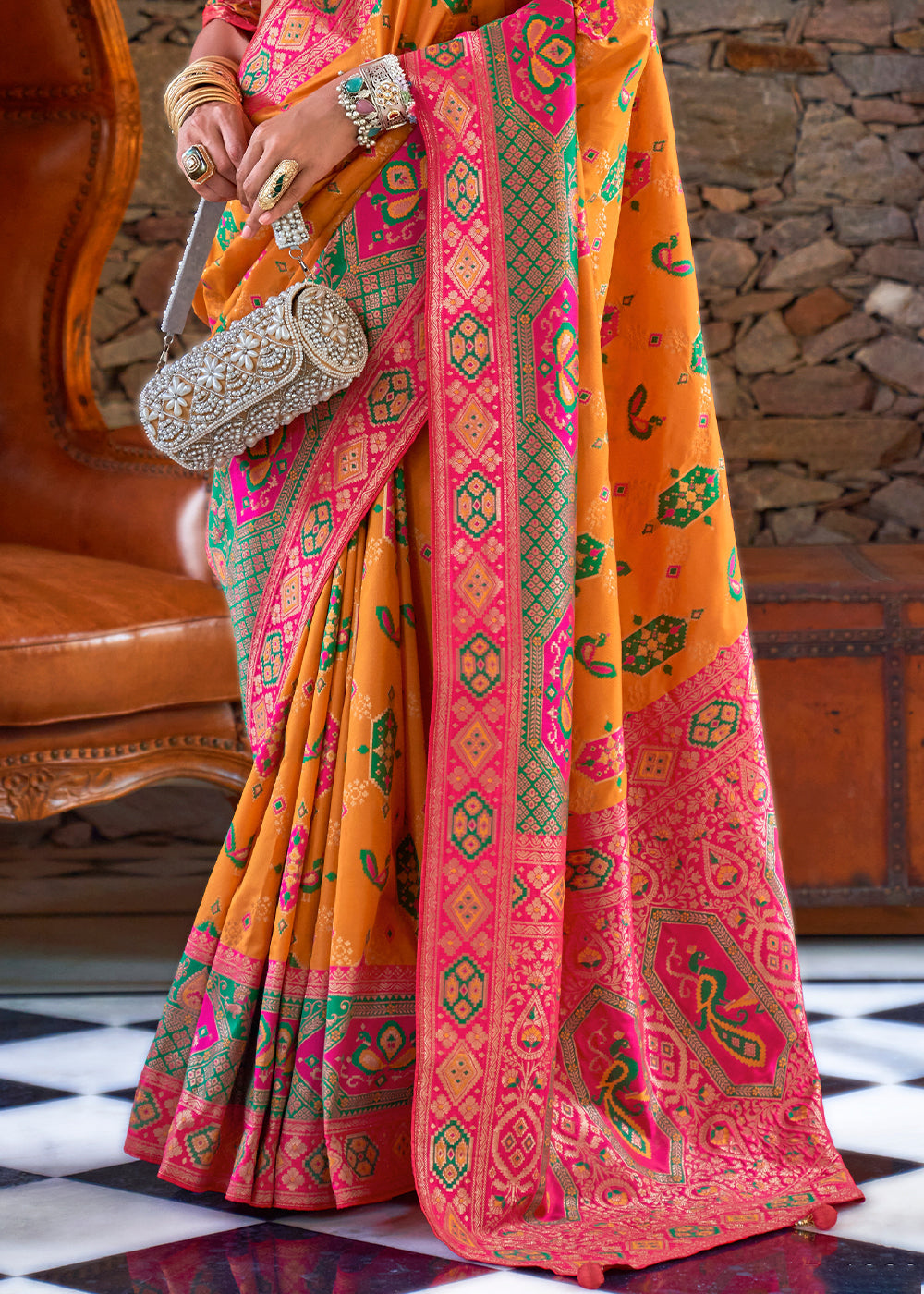 Buy MySilkLove Koromiko Yellow Woven Banarasi Saree Online