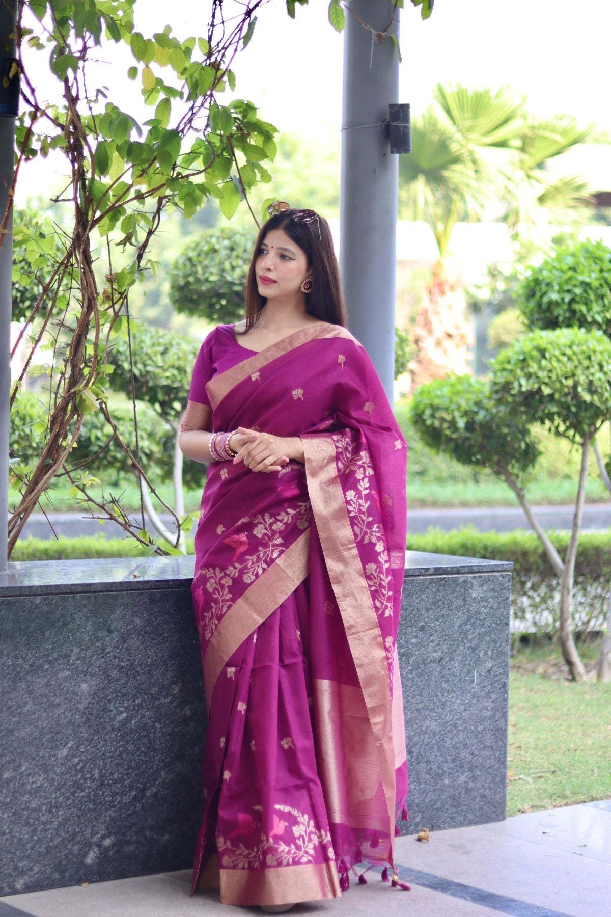 Buy MySilkLove Barbie Pink Cotton Silk Saree Online