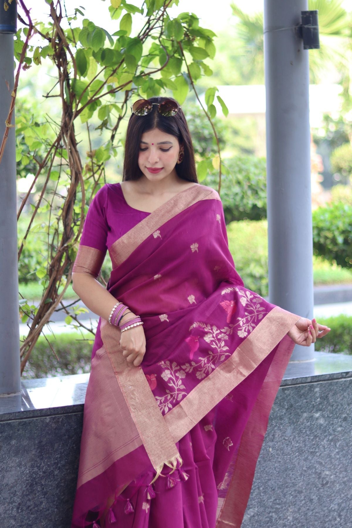 Buy MySilkLove Barbie Pink Cotton Silk Saree Online