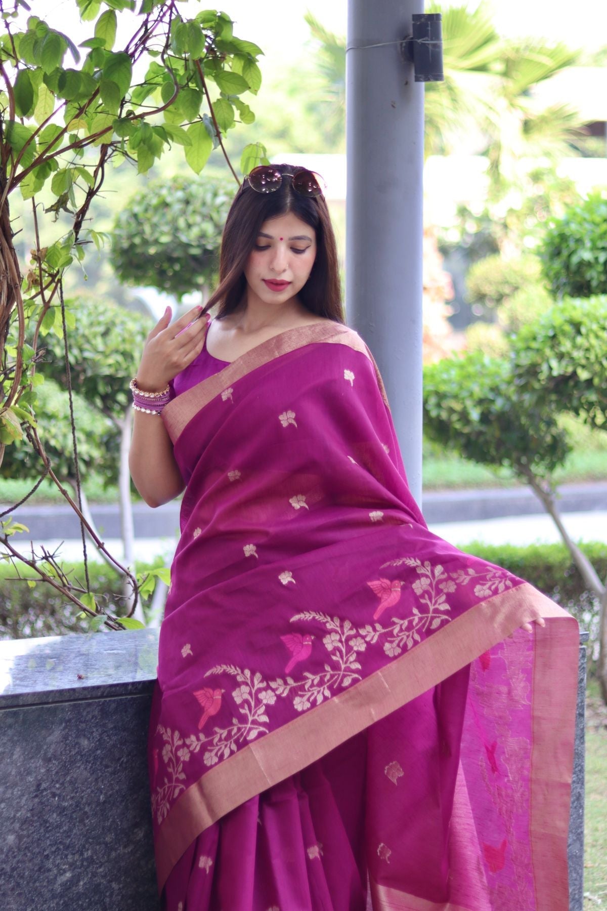 Buy MySilkLove Barbie Pink Cotton Silk Saree Online