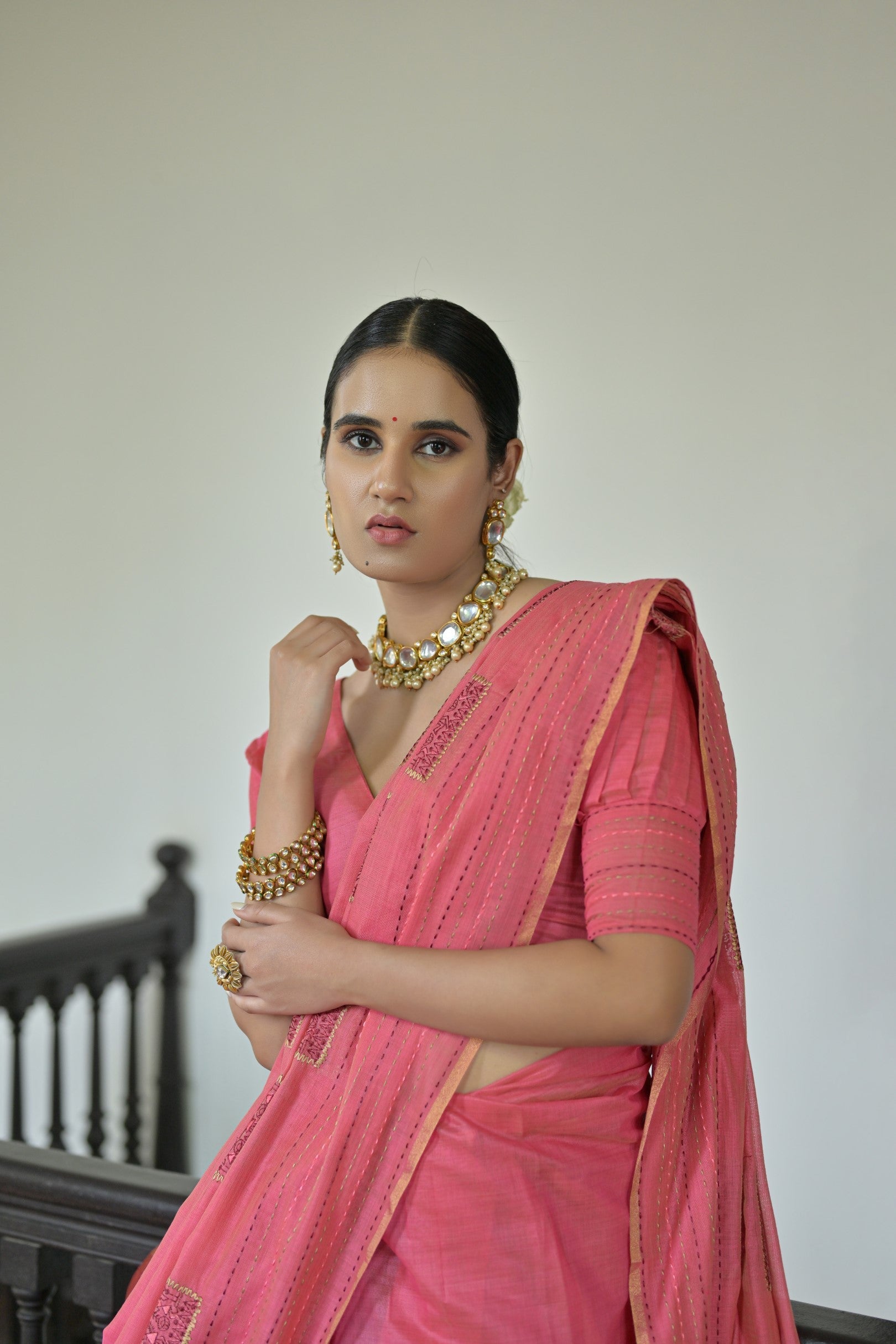 Buy MySilkLove French Rose Pink Linen Soft Silk Saree Online