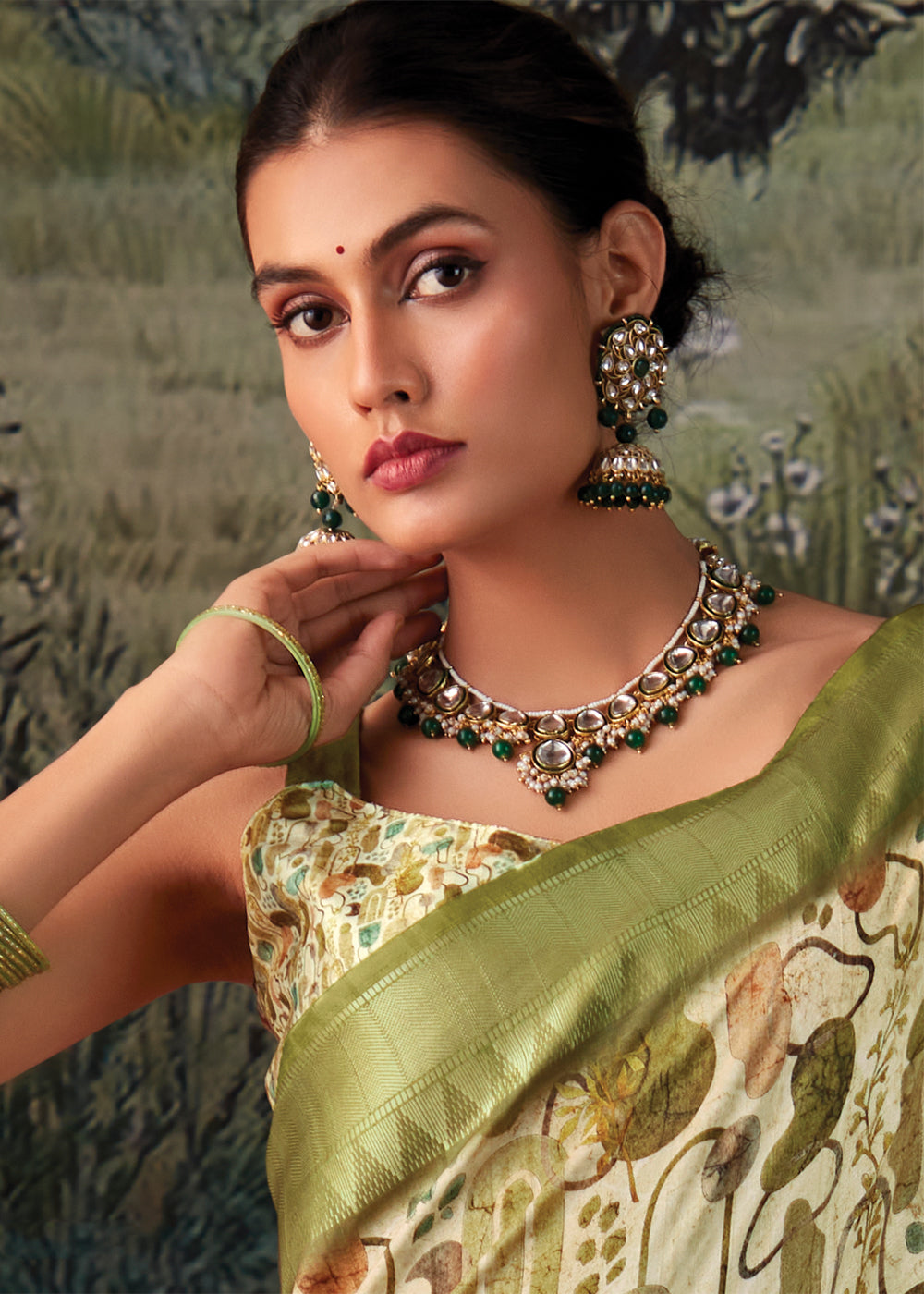 Buy MySilkLove Pale Oyster Green Woven Banarasi Tussar Silk Saree Online