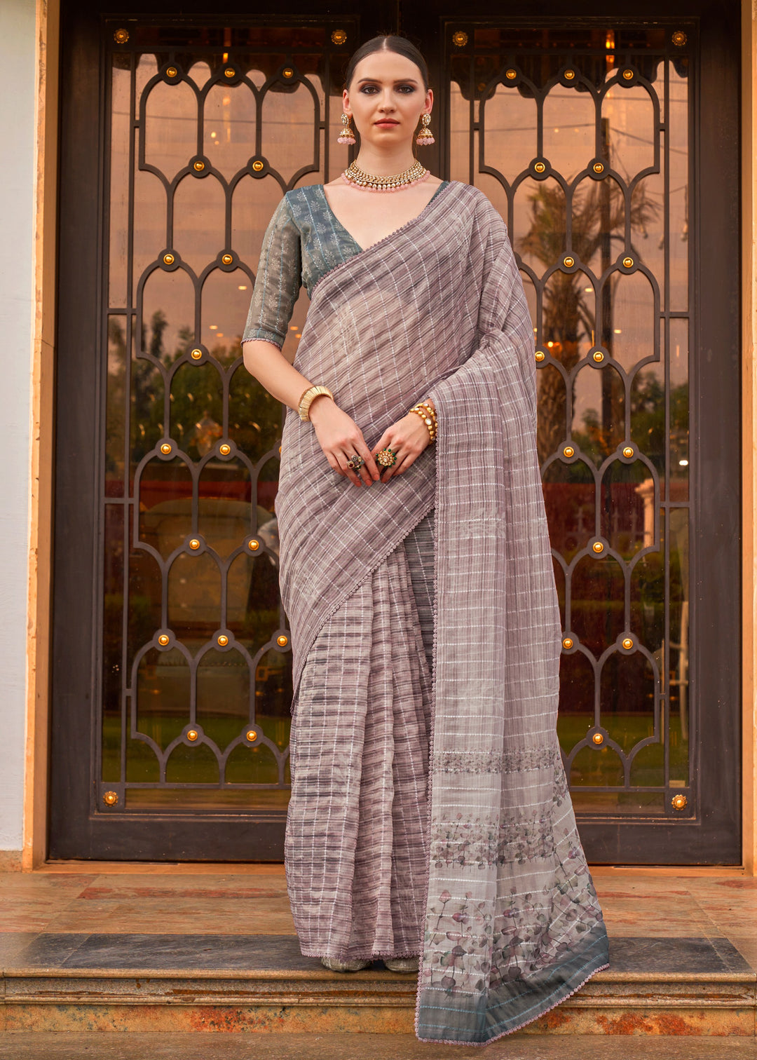 Buy MySilkLove Olde Rose Purple Tissue Silk Saree Online