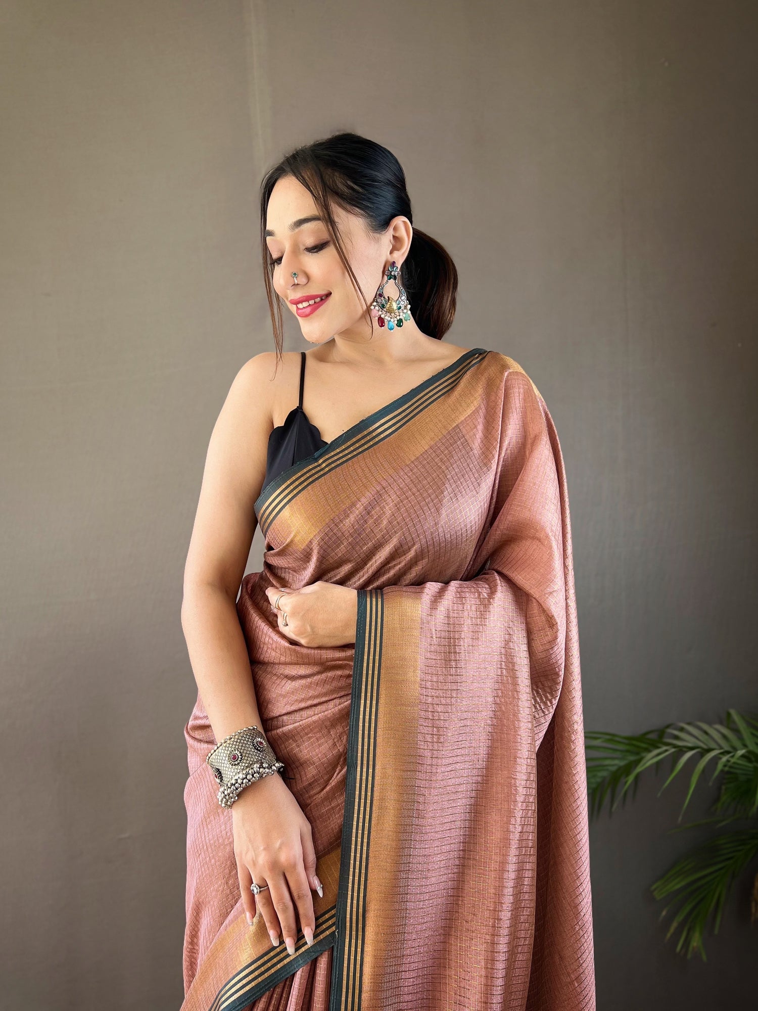 Buy MySilkLove Eunry Pink Organza Woven Saree Online