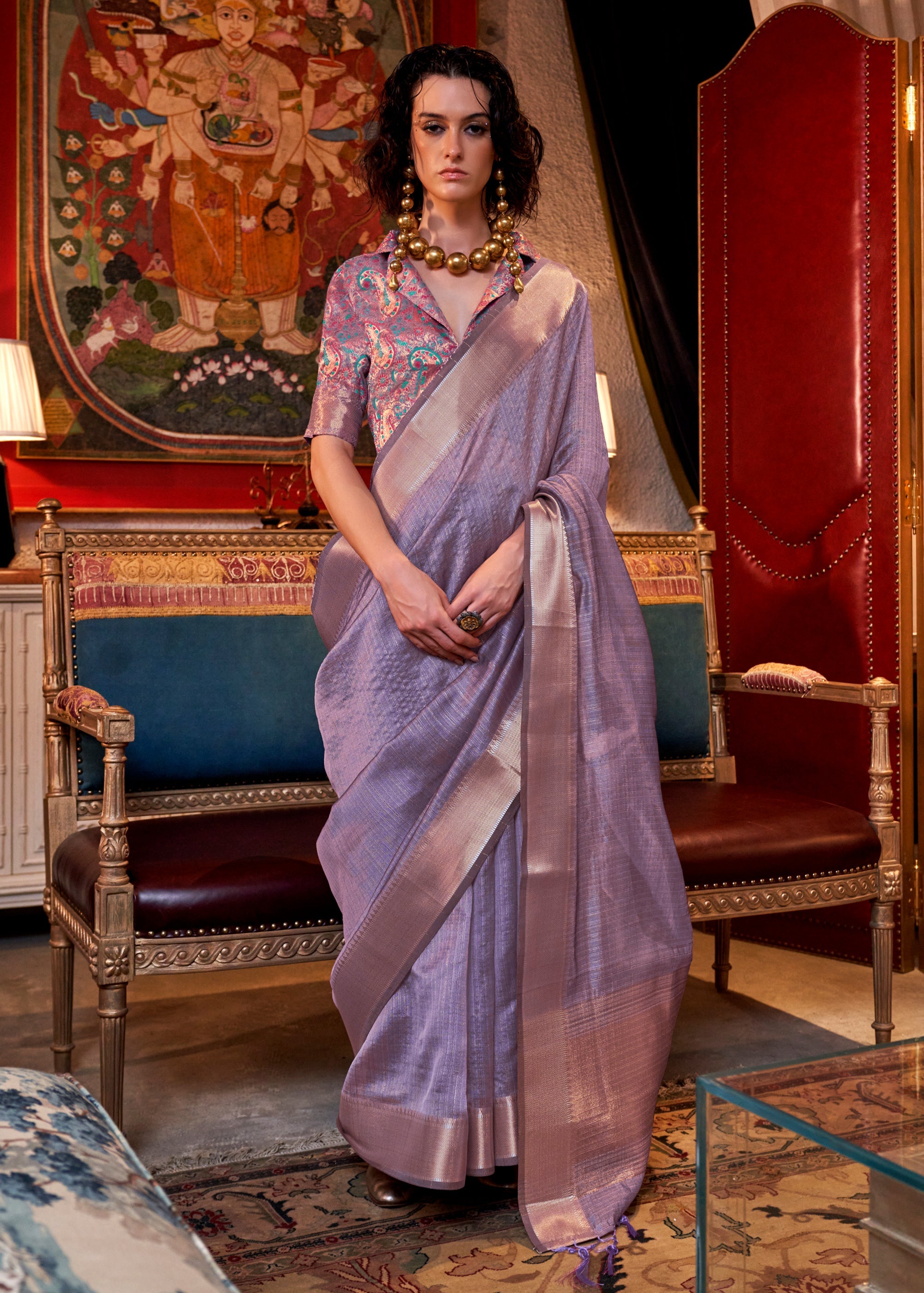 Buy MySilkLove Lily Purple Chiffon Silk Saree Online