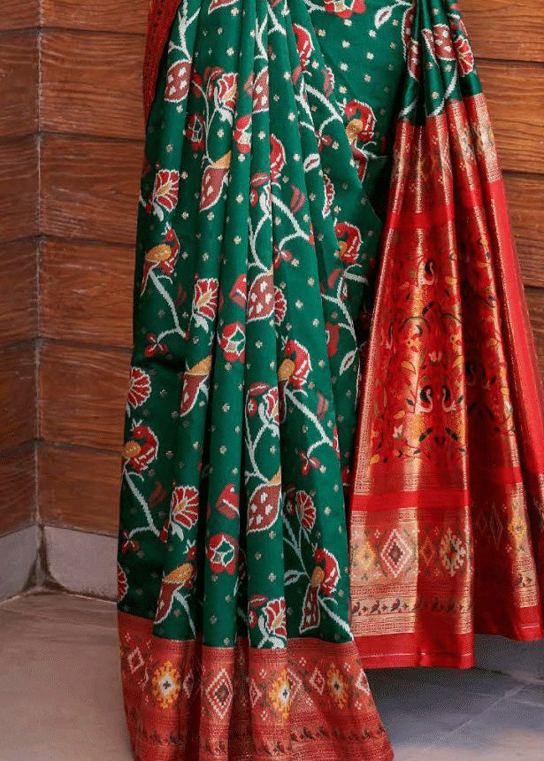 Buy MySilkLove Evening Sea Green Woven Kanchipuram Saree Online