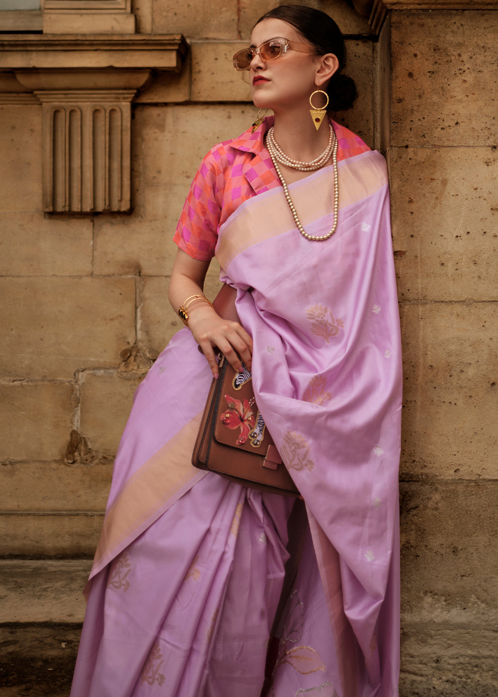 Buy MySilkLove Crocus Purple Banarasi Handloom Saree Online