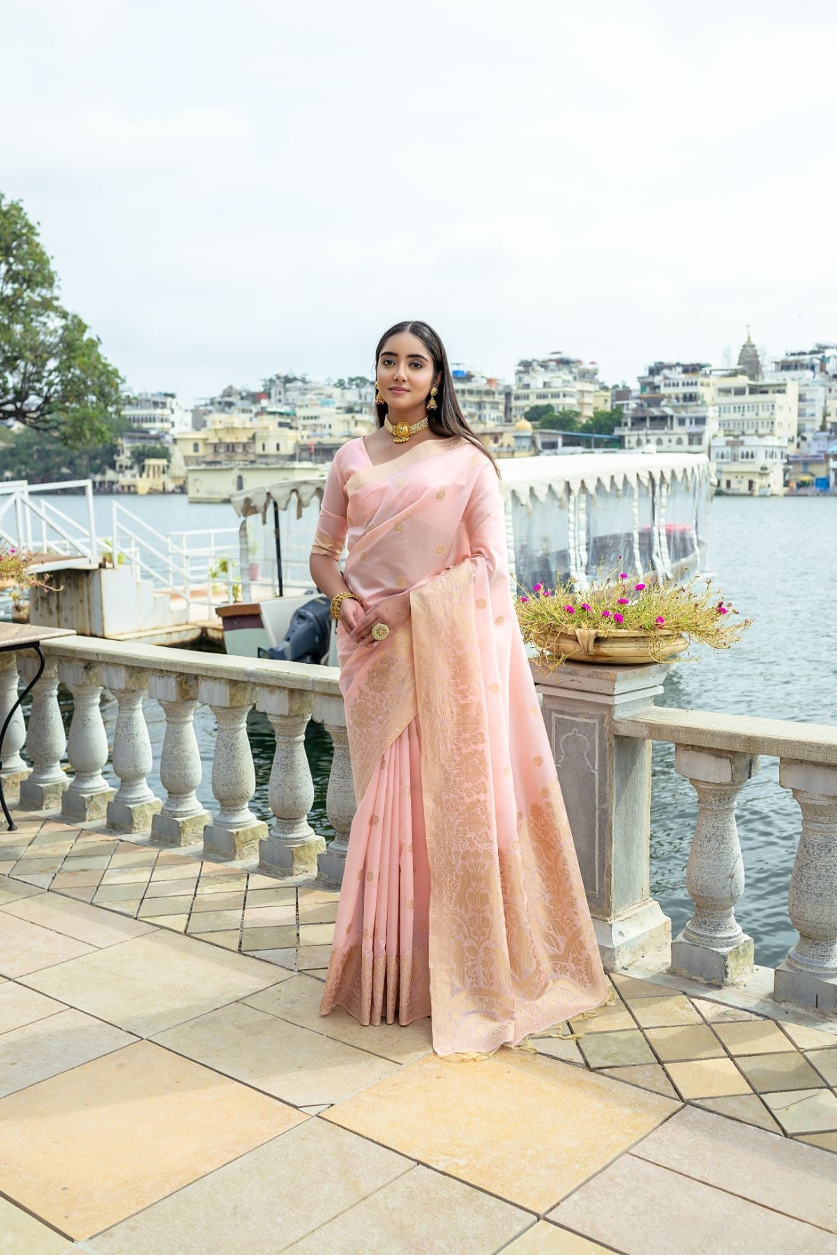 MySilkLove Tonys Pink Banarasi Soft Silk Saree