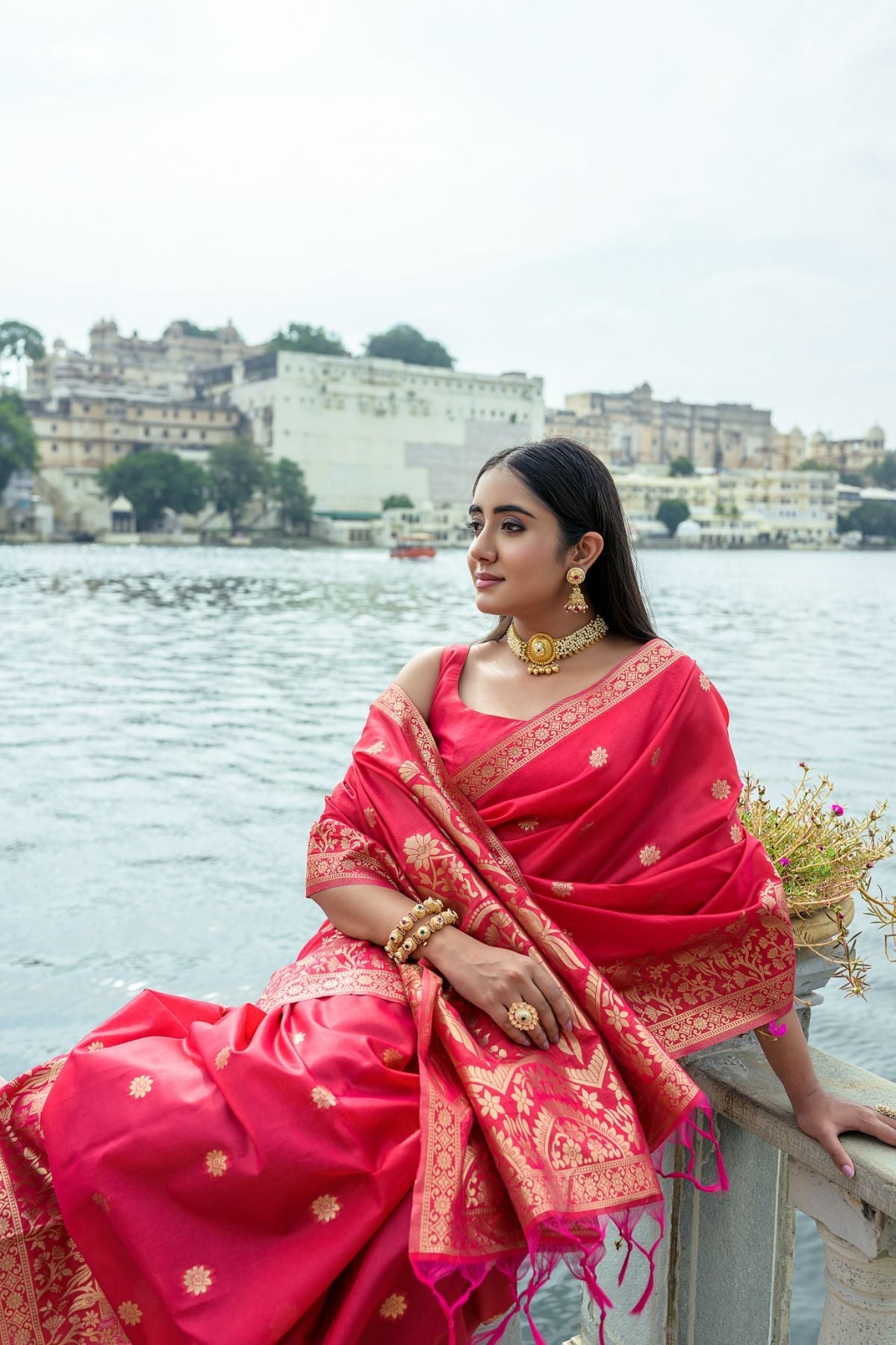 MySilkLove Cardinal Red Banarasi Soft Silk Saree