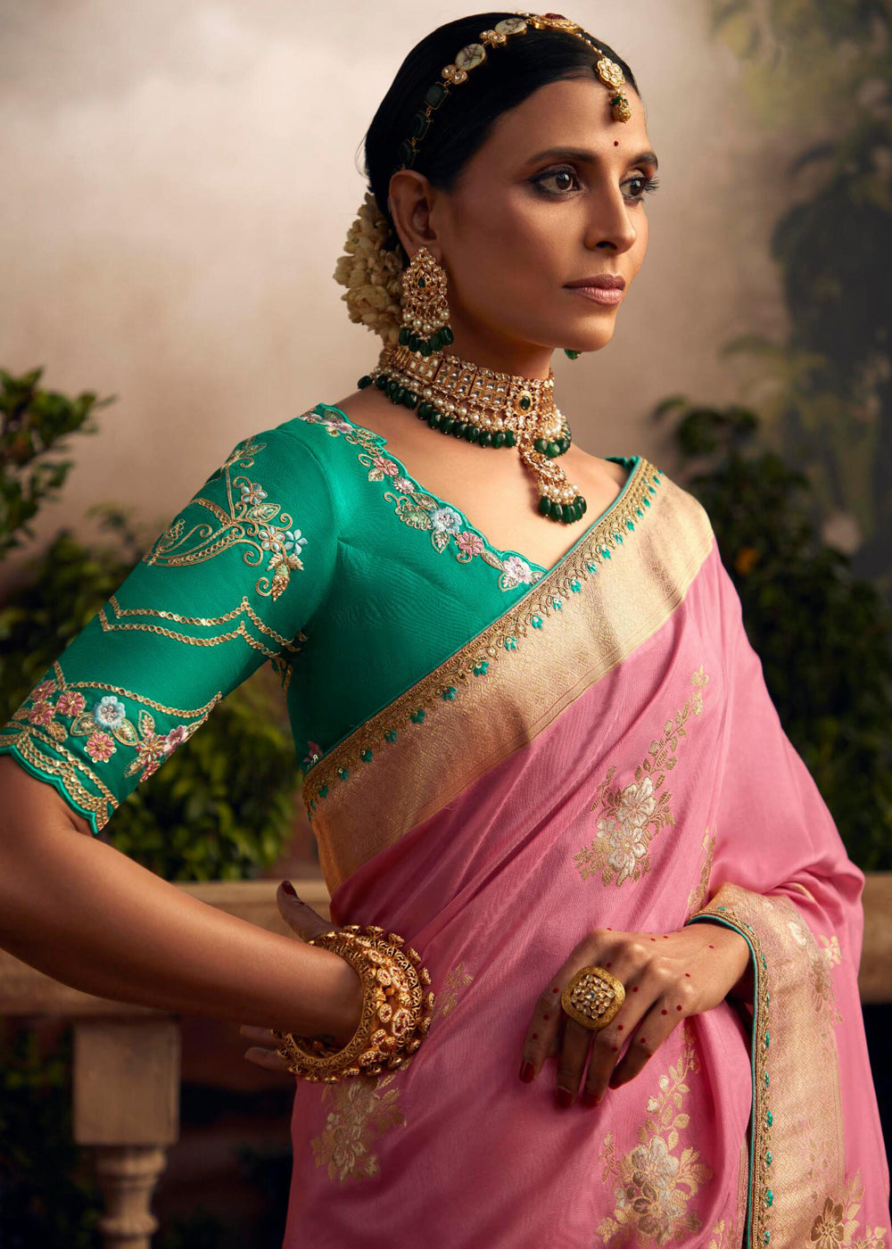 Buy MySilkLove New York Pink Woven Banarasi Designer Silk Saree Online
