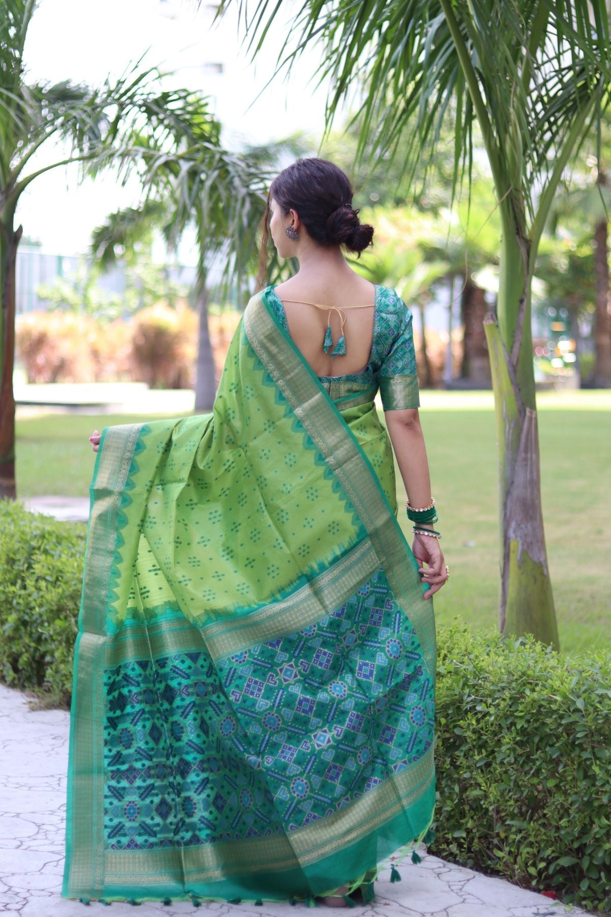 Buy MySilkLove Fern Green Soft Tussar Silk Saree Online