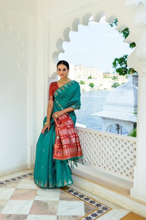 Caribbean Green South Silk Saree