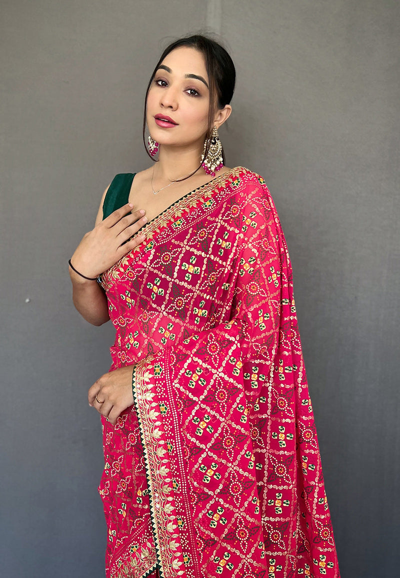 Fancy Designer Bandhani Sarees at Rs 850 | Silk Saree in Surat | ID:  2850109507891