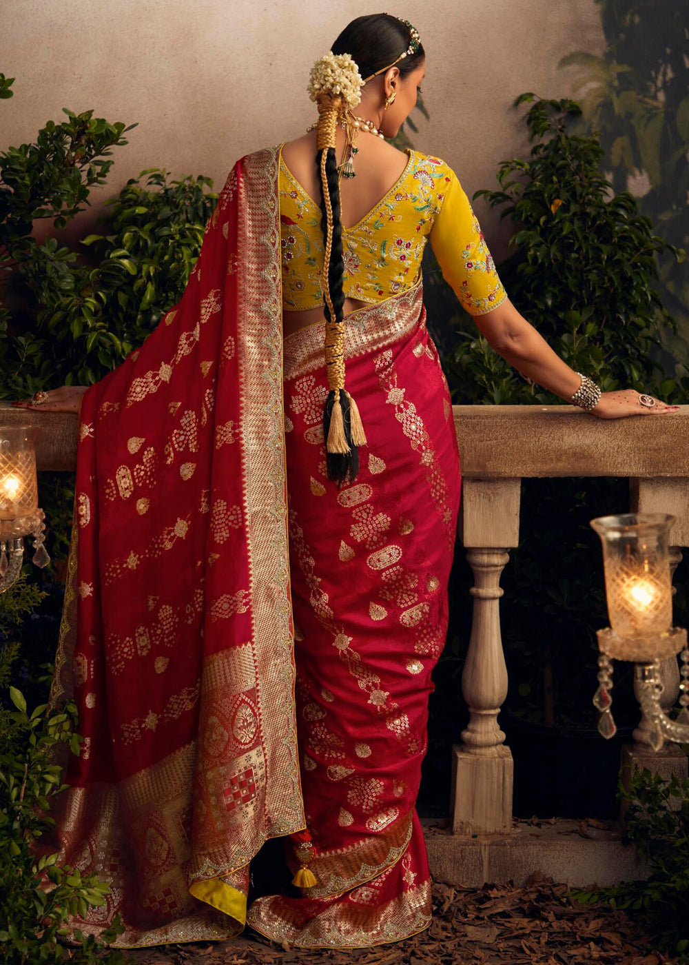 Buy MySilkLove Shiraz Red Woven Banarasi Designer Silk Saree Online