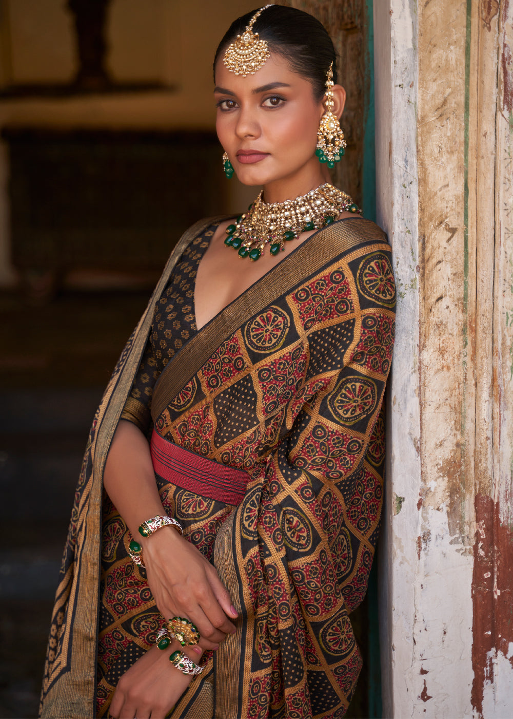 Buy MySilkLove Cork Brown Printed Soft Silk Saree Online