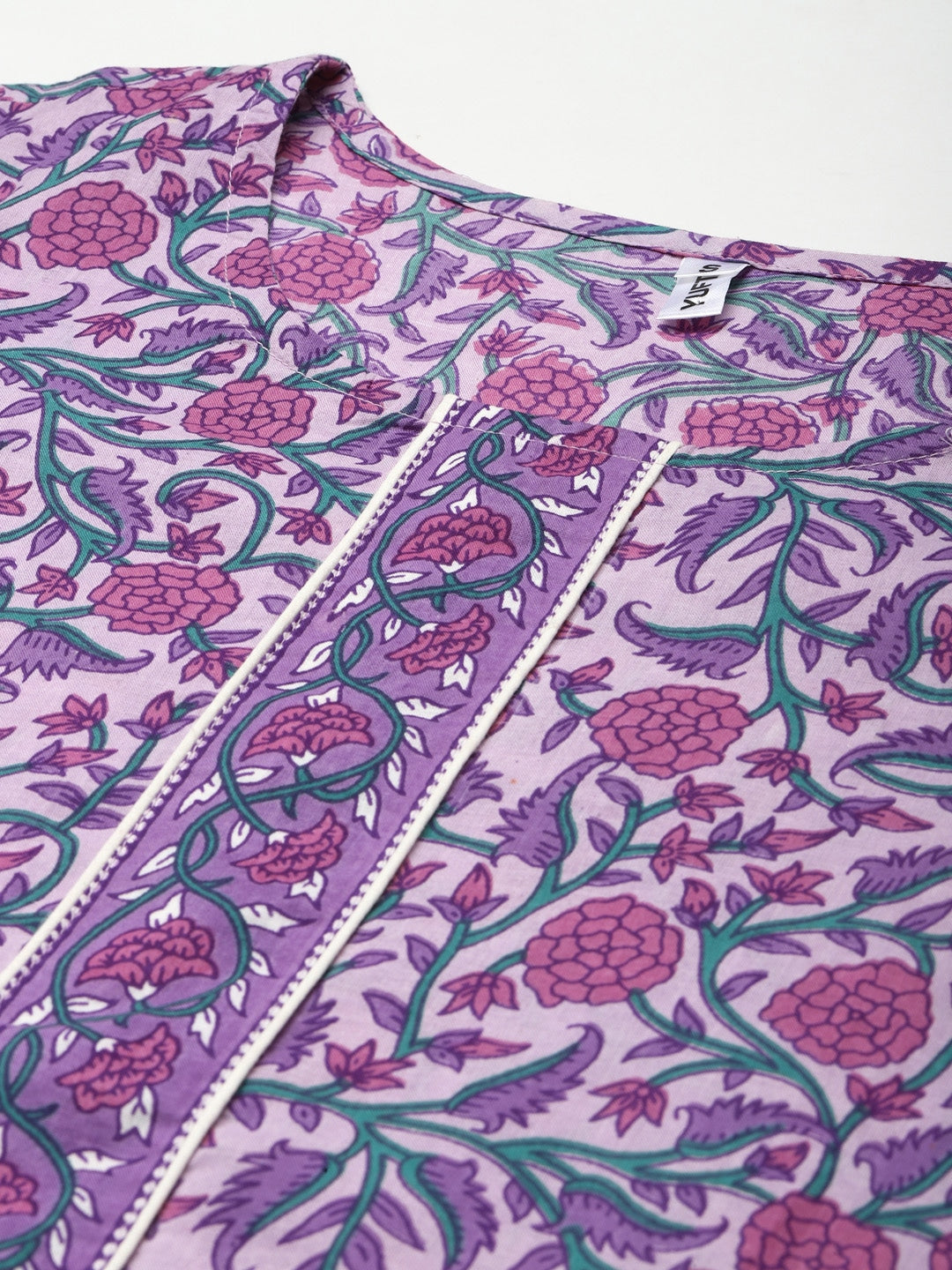 Buy MySilkLove Bouquet Purple and White Printed Dupatta Set Online