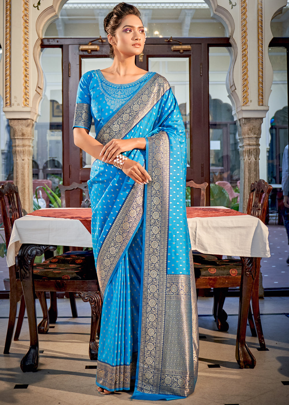 Buy MySilkLove Jelly Bean Woven Banarasi Silk Saree Online