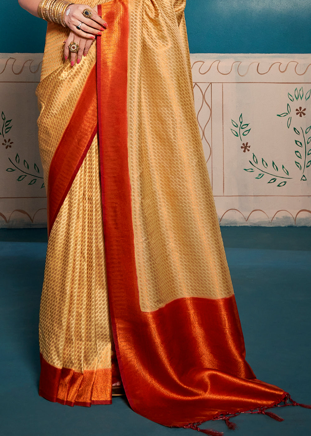 Buy MySilkLove Tacao Gold Yellow Woven Kanjivaram Silk Saree Online